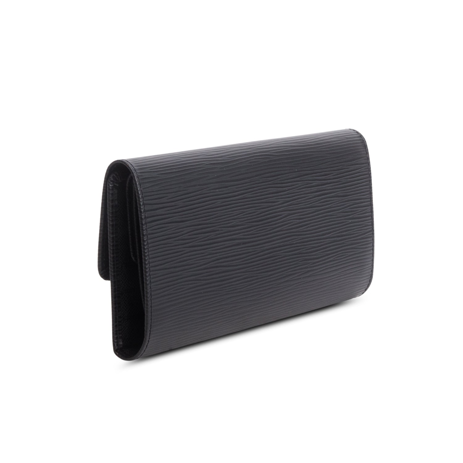 Louis Vuitton Black Epi Porte Tresor International Wallet w/ Box