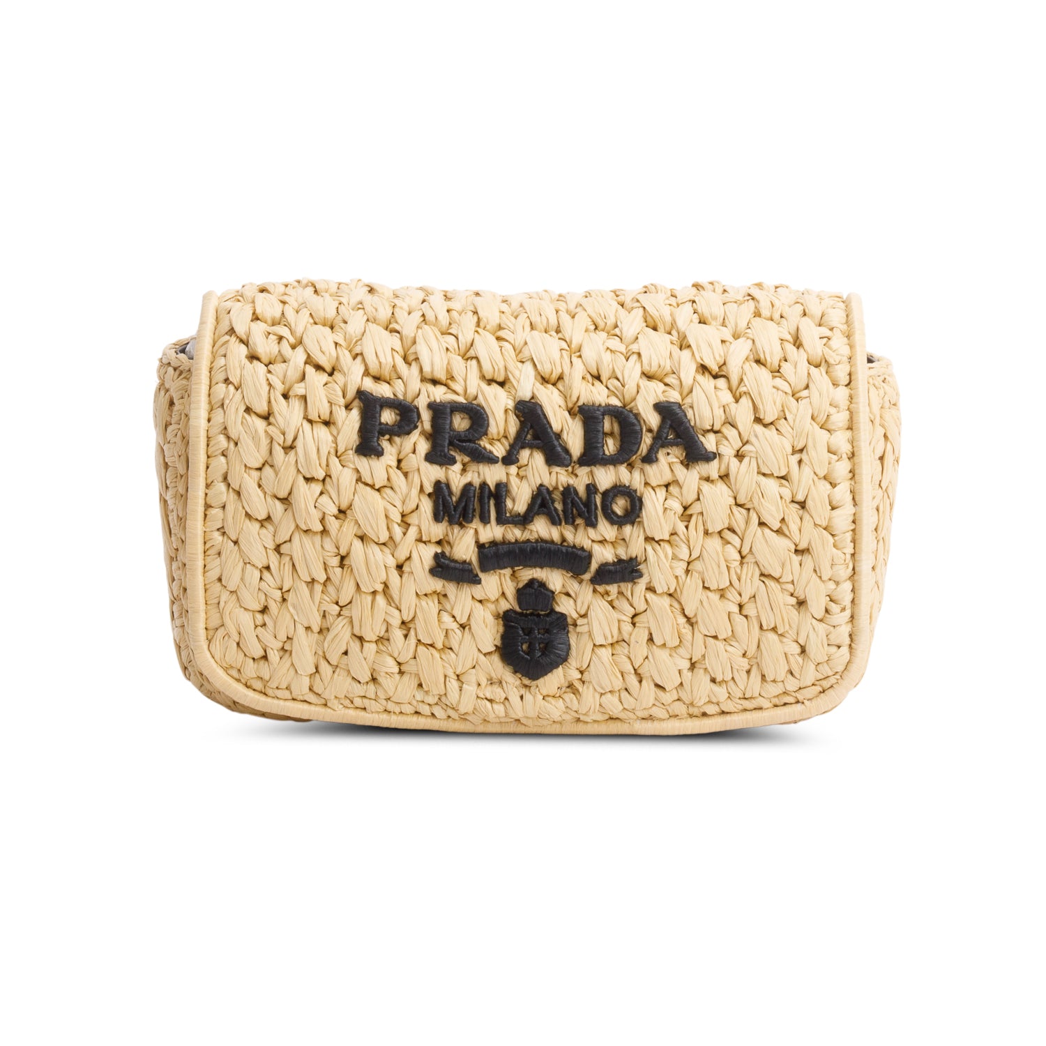 Prada Yarn Raffia Effect Crochet Shoulder Bag