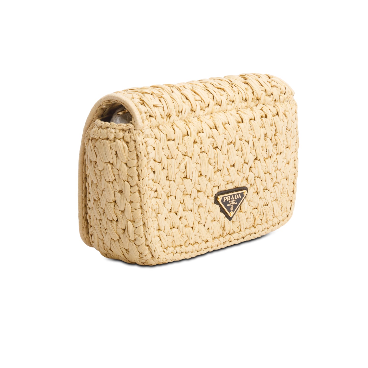 Prada Yarn Raffia Effect Crochet Shoulder Bag