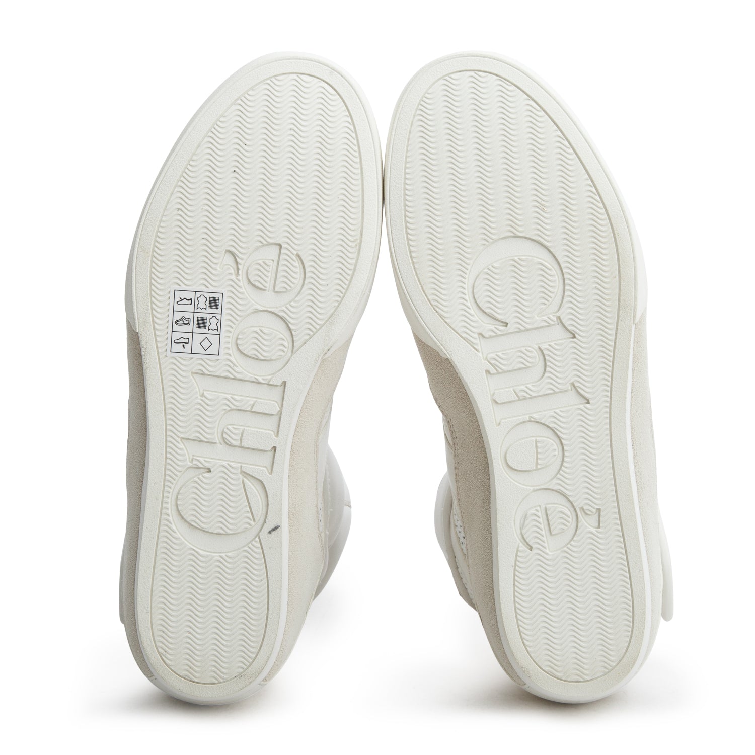 Chloe White Leather/Canvas Wedge High Top Sneakers, Size 36 w/ Box