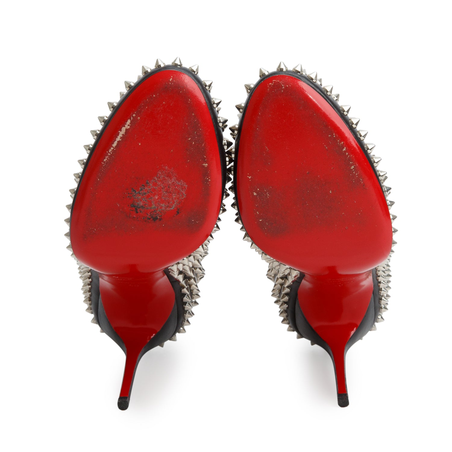 Christian Louboutin Black Leather Fifi Spikes 100 Pumps, Size 40 w/ Box