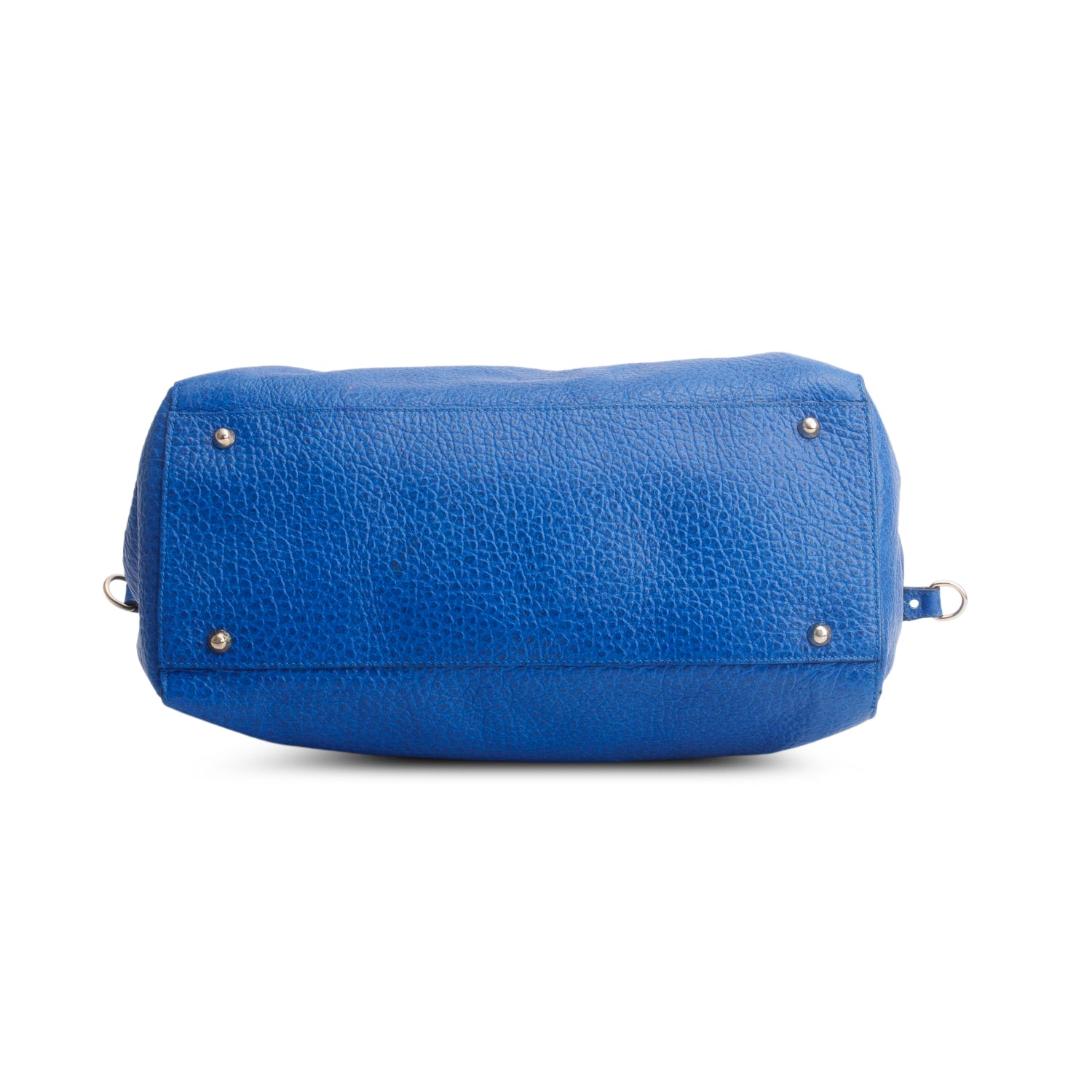 Versace Blue Vitello Leather Stampa Bufalo Bag w/ Strap