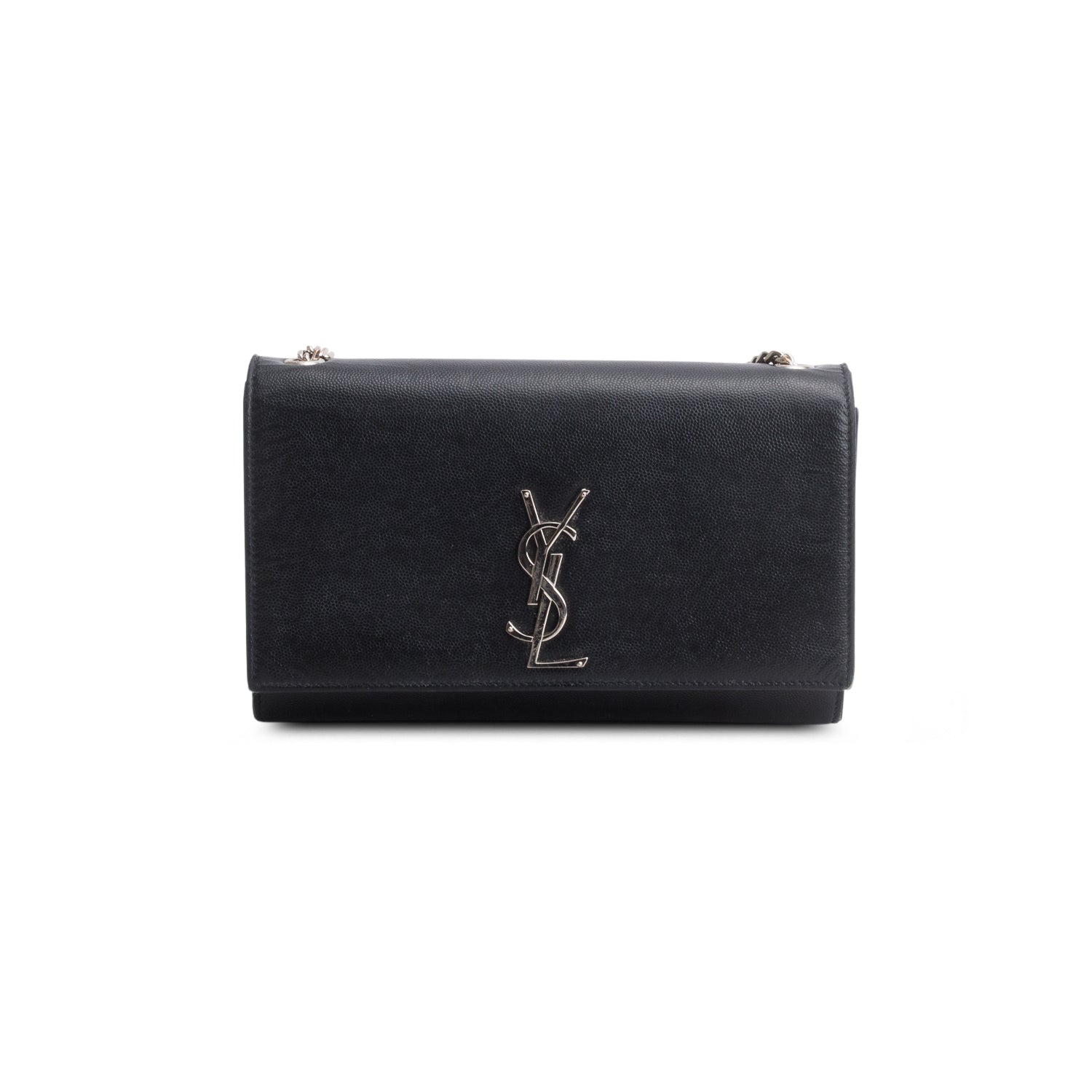 Saint Laurent 2022 Black Grain De Poudre Medium Kate Bag