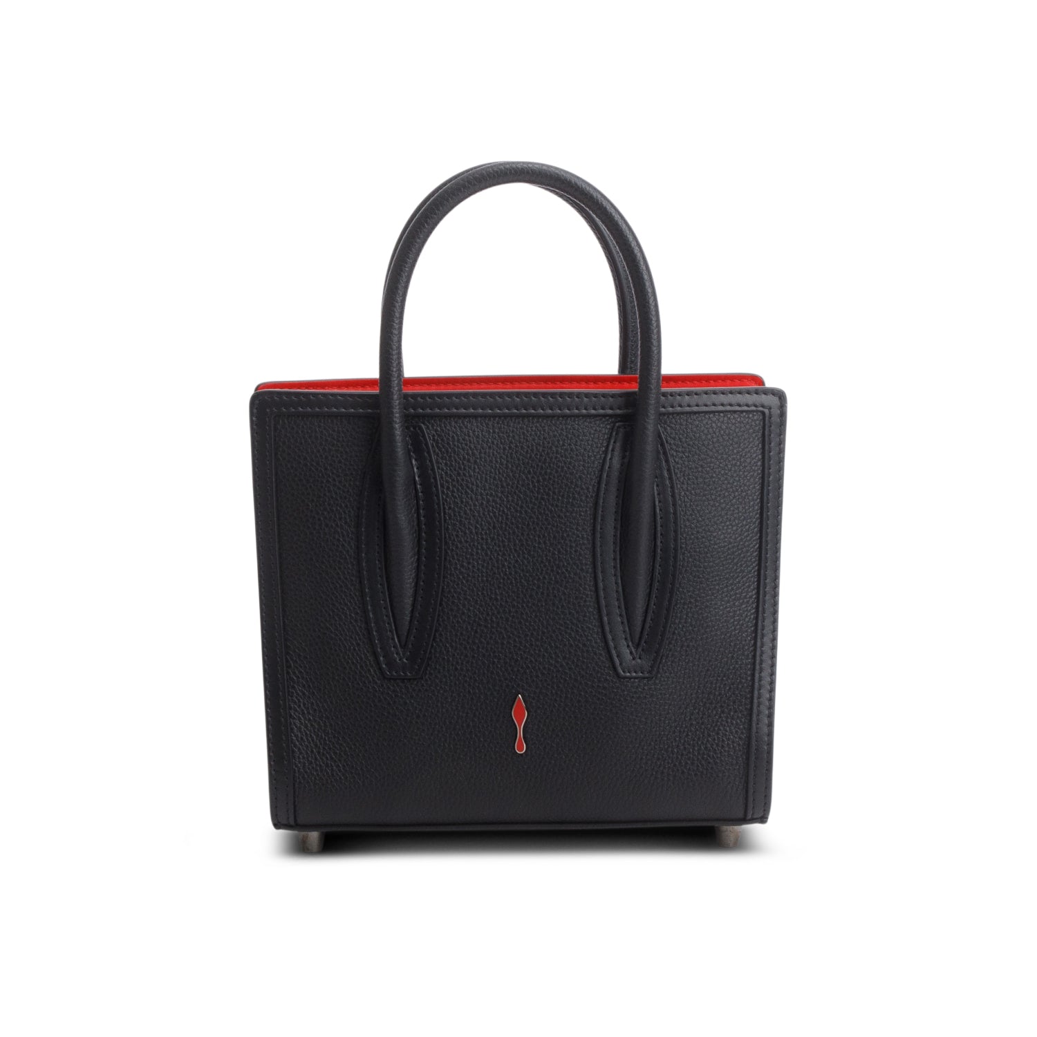 Christian Louboutin Black Calfskin Spikes Loubinthesky Mini Paloma Top Handle w/ Strap