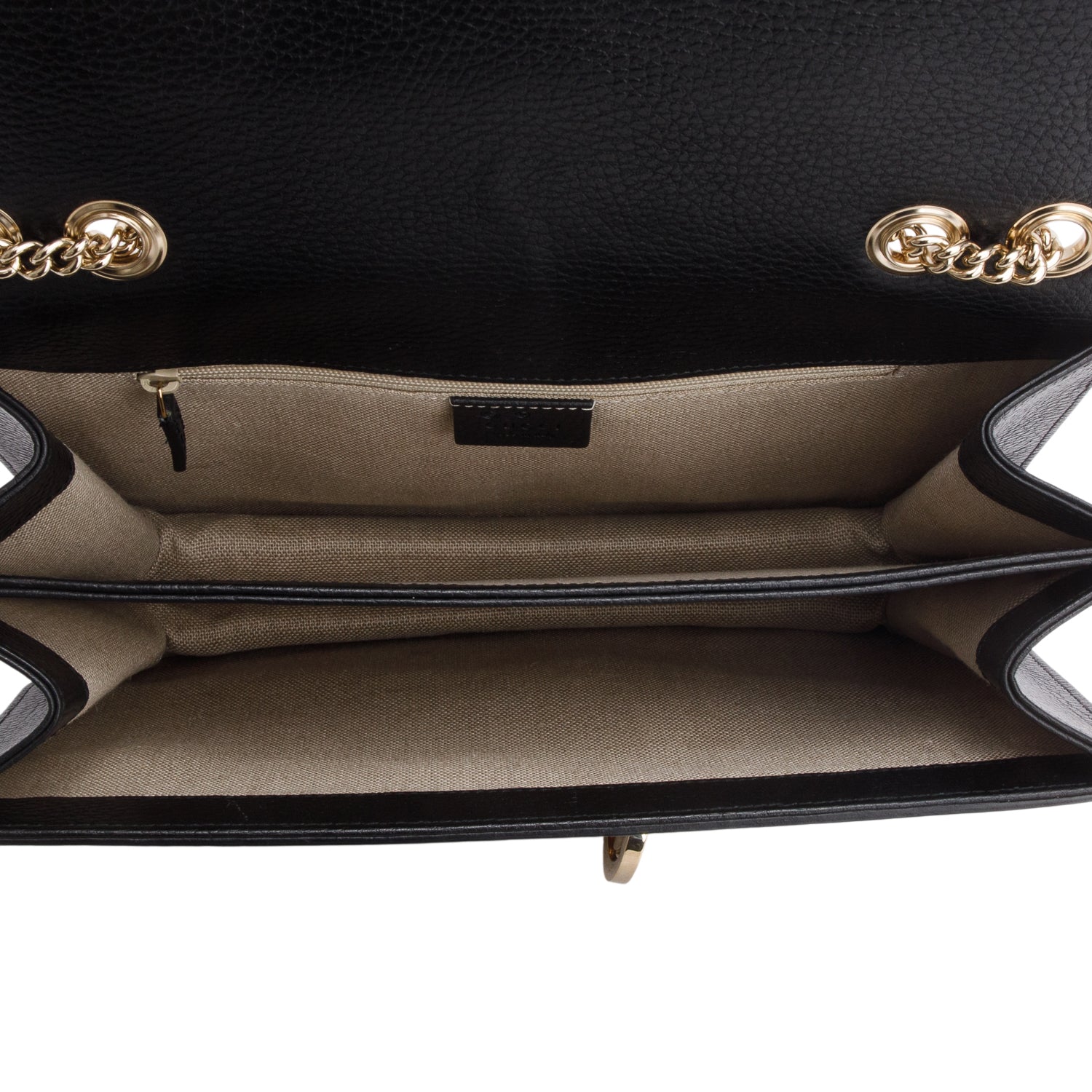 Gucci Black Calfskin Leather Medium Dollar Interlocking GG Shoulder Bag