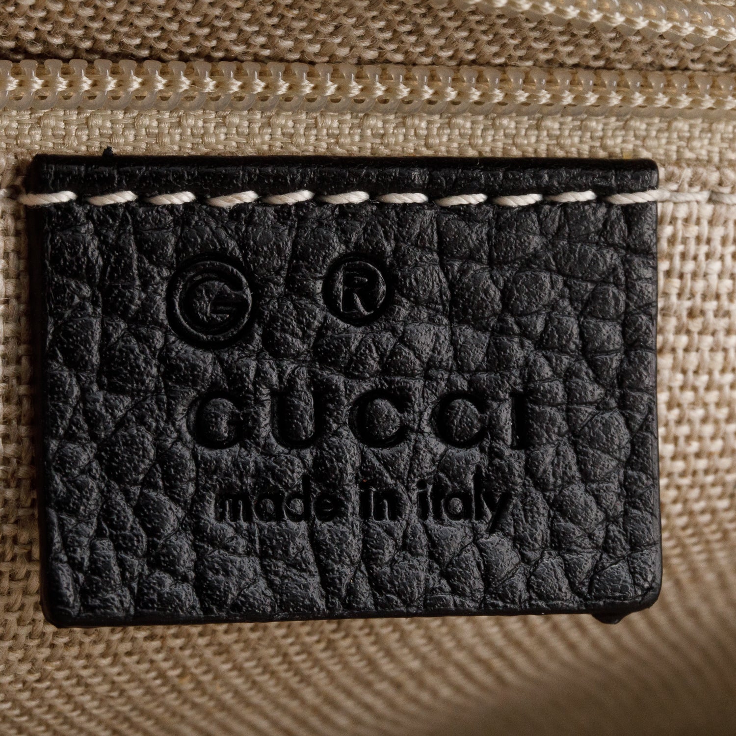 Gucci Black Calfskin Leather Medium Dollar Interlocking GG Shoulder Bag