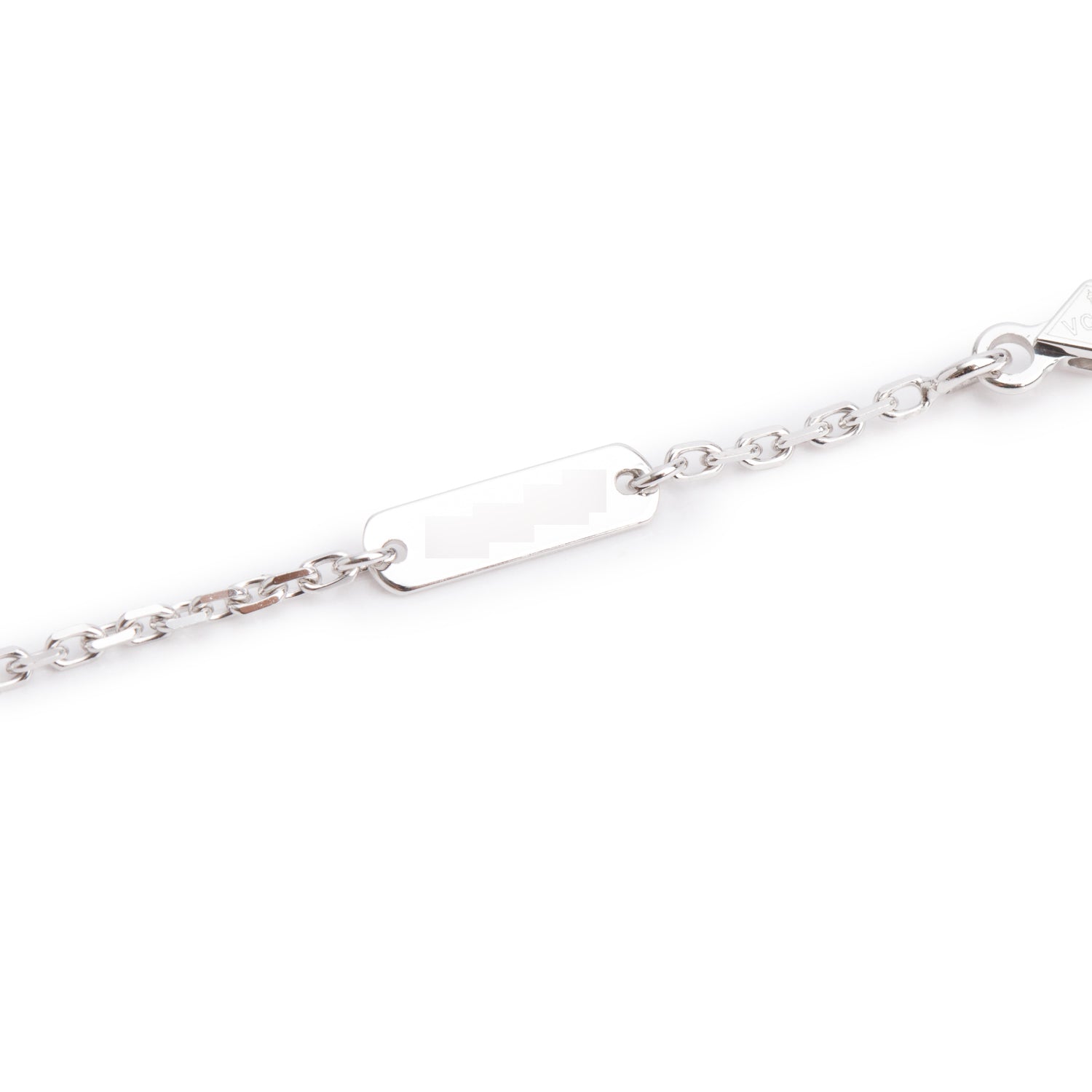 Van Cleef & Arpels 2024 Limited Edition 18k White Gold Vintage Alhambra Diamond Guilloche Holiday Pendant Necklace w/ Box & Certificate