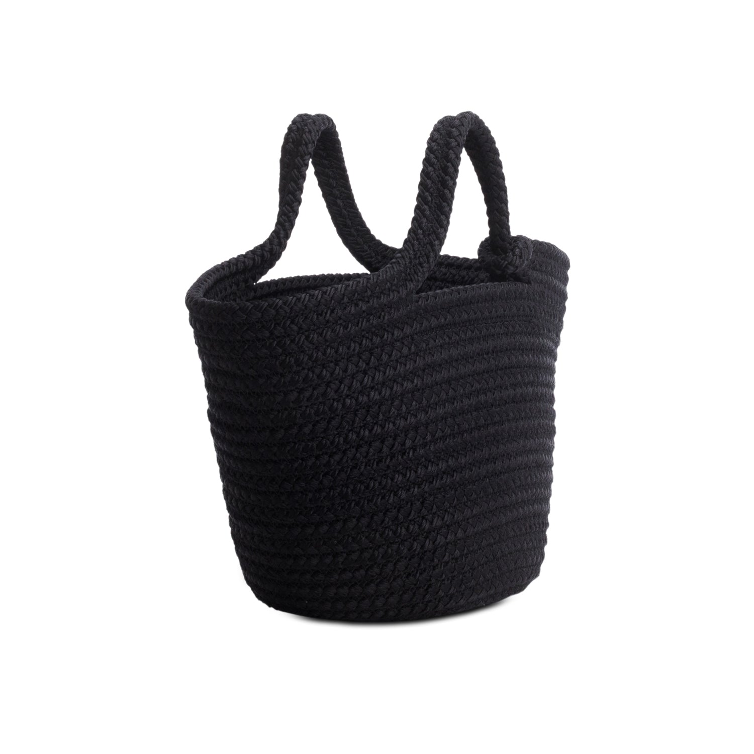 Balenciaga Black Lambskin Woven Small Ibiza Basket w/ Strap