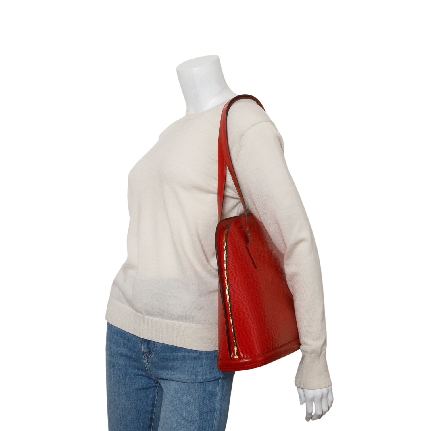 Louis Vuitton Vintage Red Epi Lussac Tote