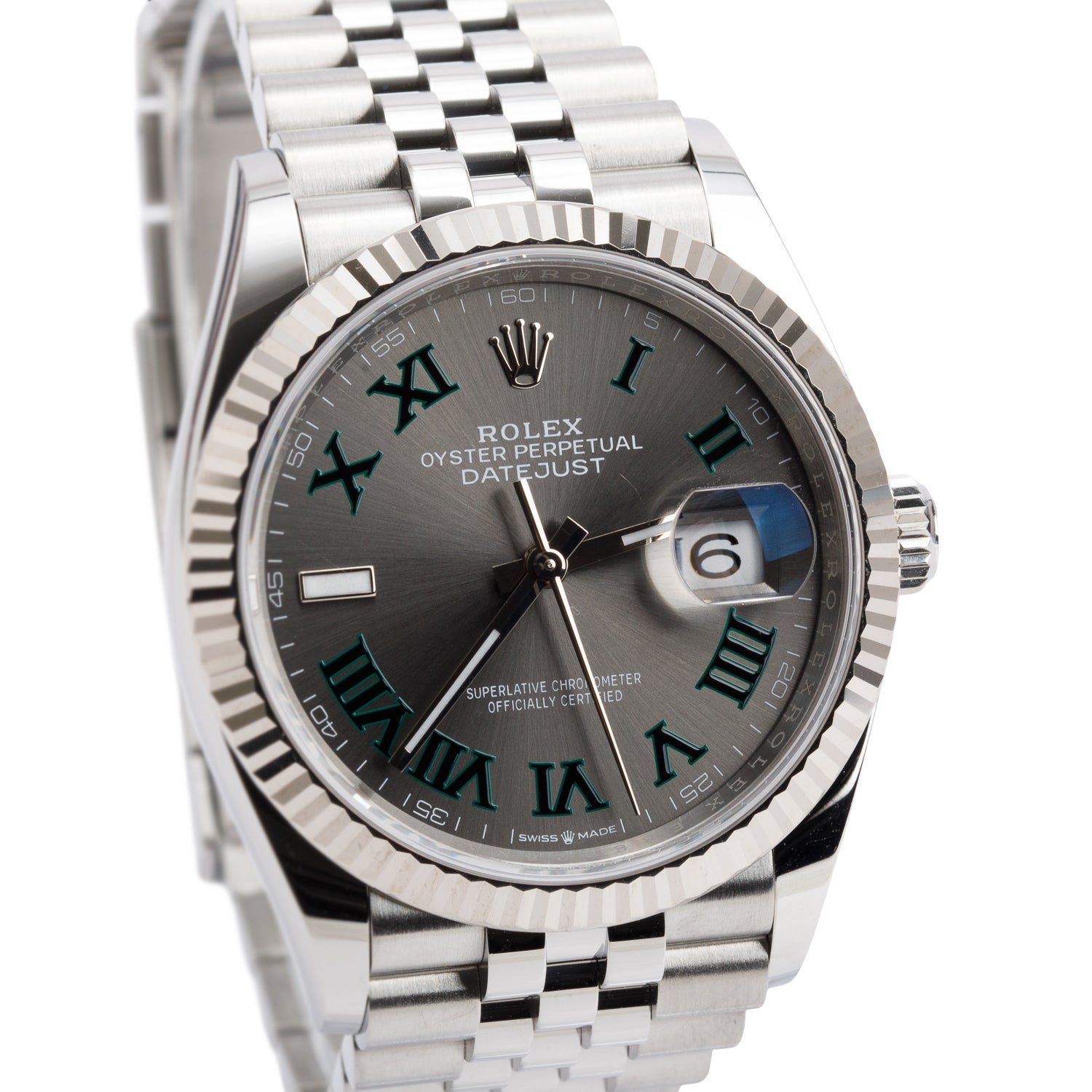 Rolex 2024 Stainless Steel Datejust 36 MM Automatic Watch Wimbledon Dial 126234 w/ Box & Papers