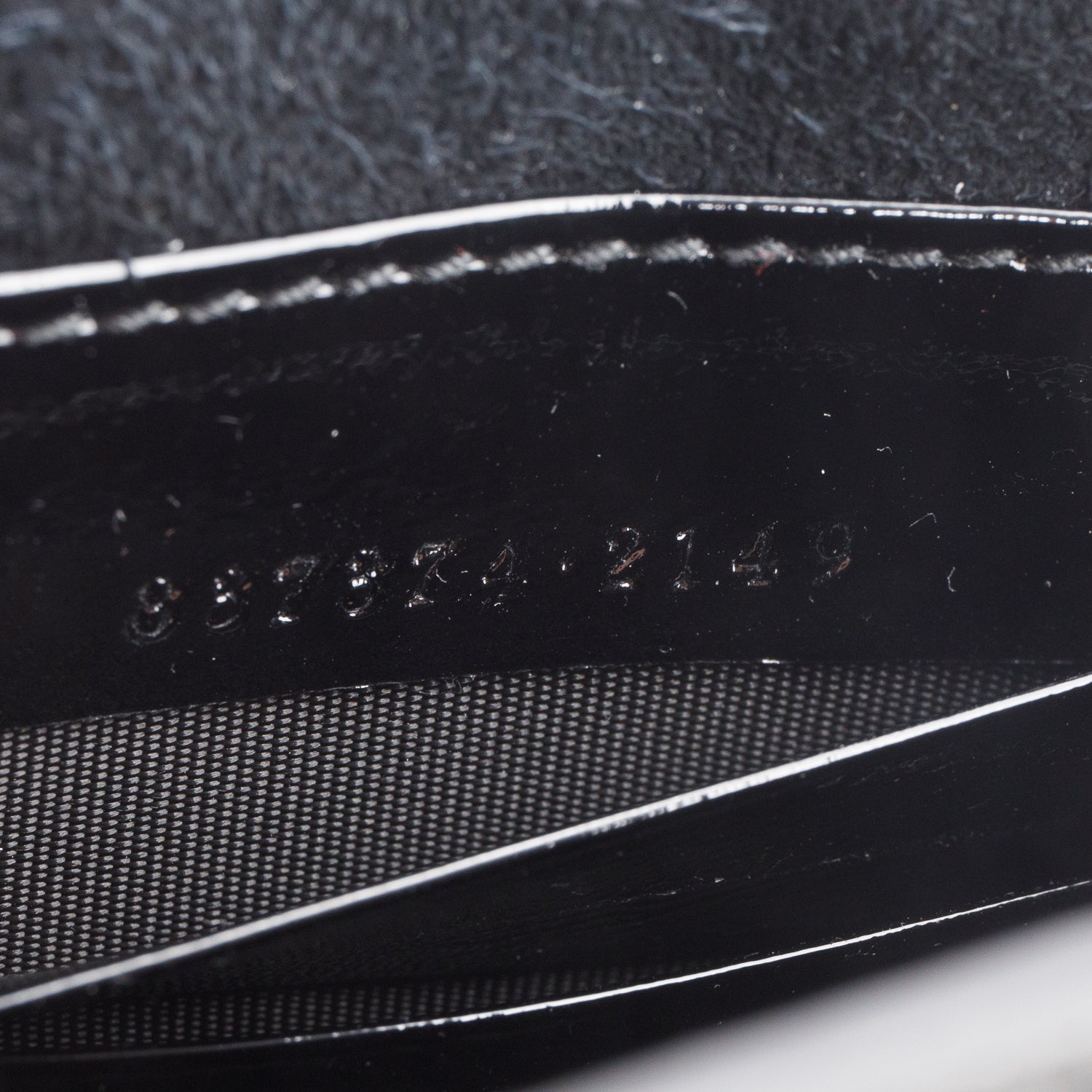 Gucci Black Crinkled Patent Leather Dionysus Wallet on Chain