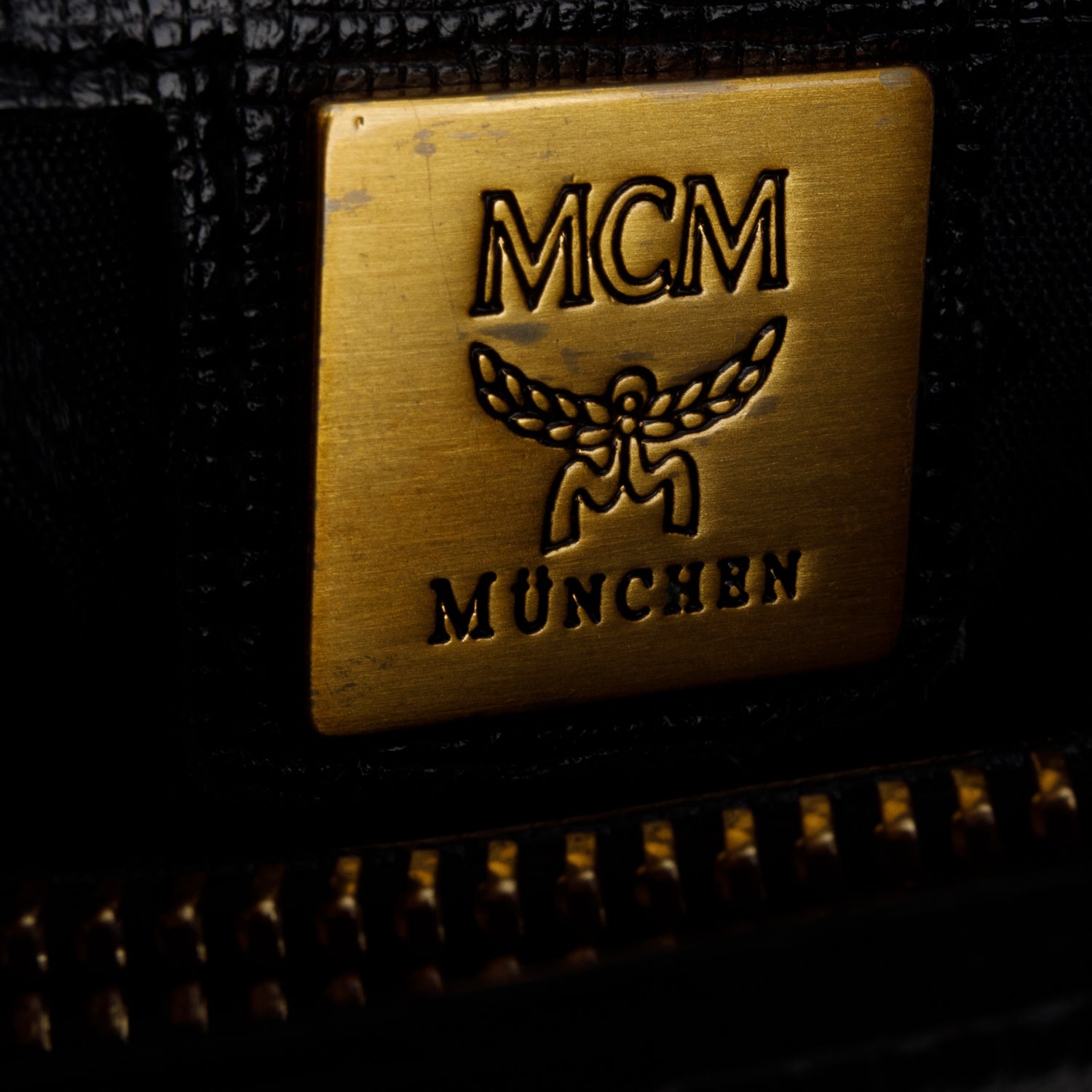 MCM Black Leather Studded Bucket Tote w/ Pouch