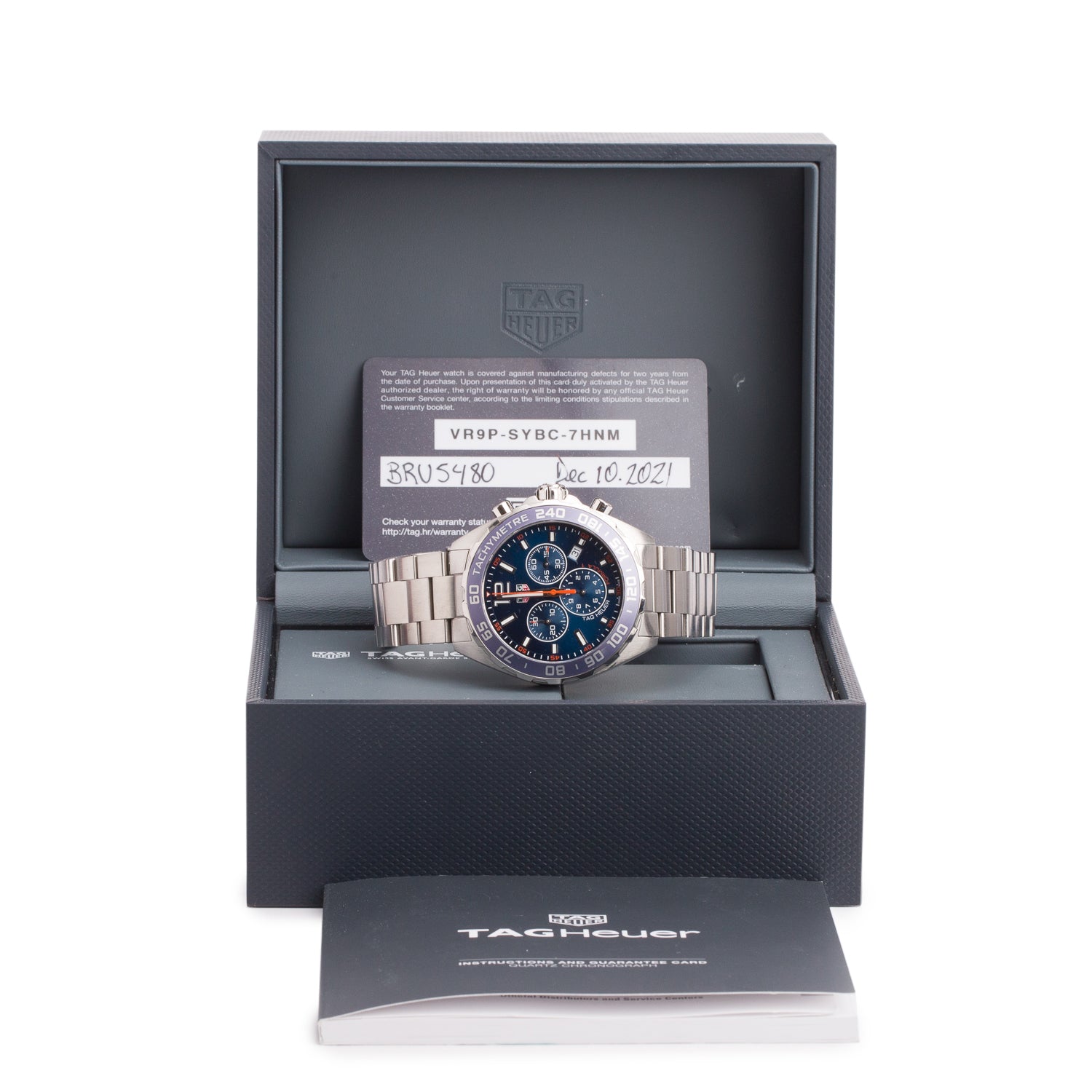 Tag Heuer 2021 Stainless Steel Formula 1 43 MM Chronograph Quartz Watch Blue Dial CAZ1014 w/ Box & Papers