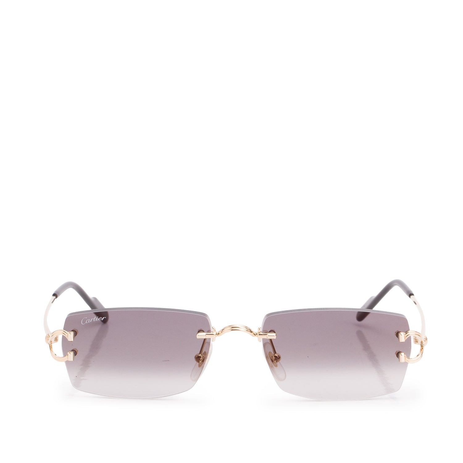 Cartier CT0550S Rimless Rectangle Classic C Motif Sunglasses w/ Box & Case