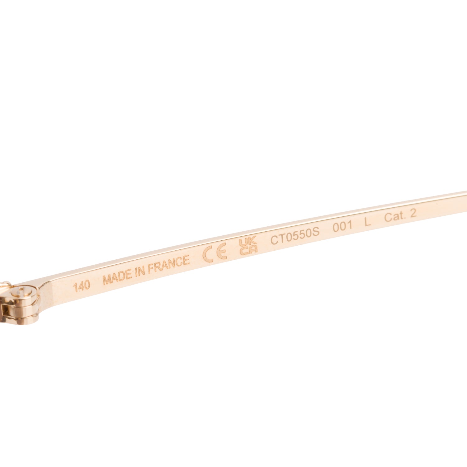Cartier CT0550S Rimless Rectangle Classic C Motif Sunglasses w/ Box & Case
