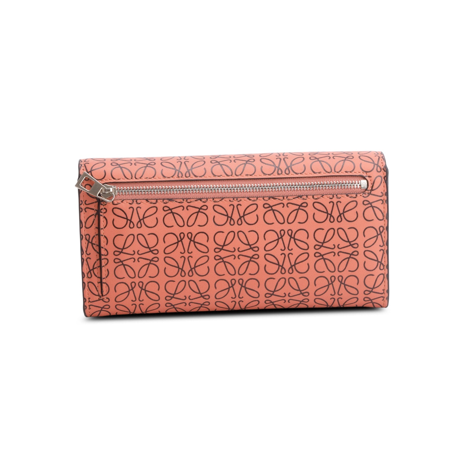 Loewe Pink Leather Repeat Anagram Continental Wallet