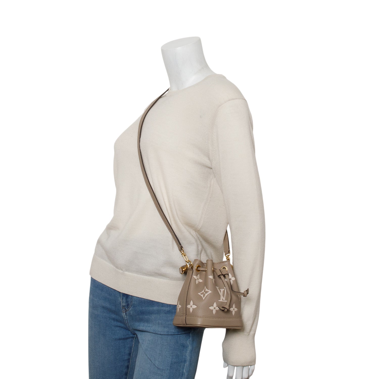 Louis Vuitton Tourterelle Empreinte Monogram Giant Nano Noe w/ Straps