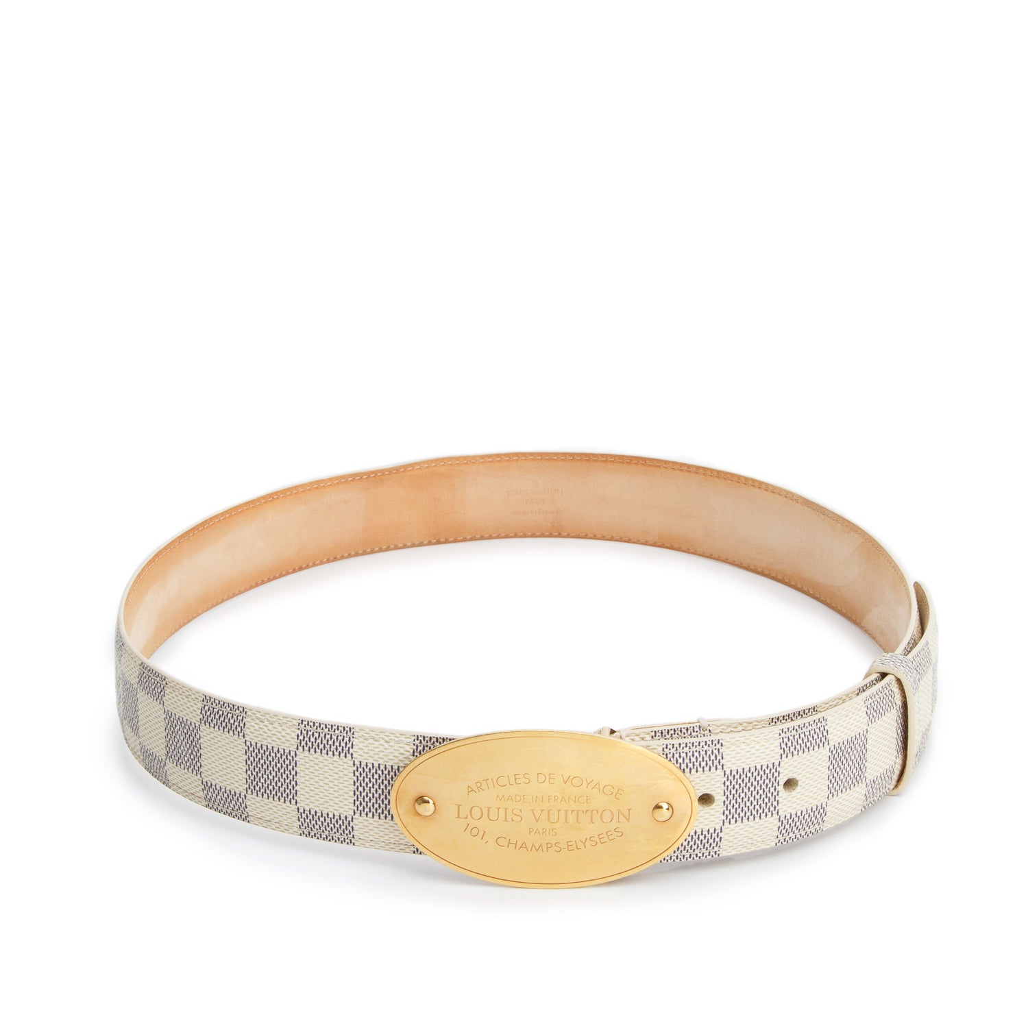 Louis Vuitton Damier Azur Voyage Belt 85 34