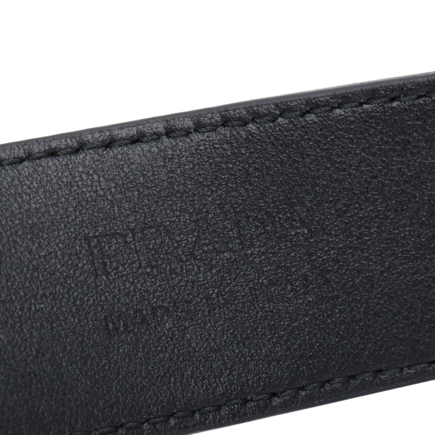 Prada Black Saffiano Cuir Enamel Triangle Logo Buckle Belt 75 30