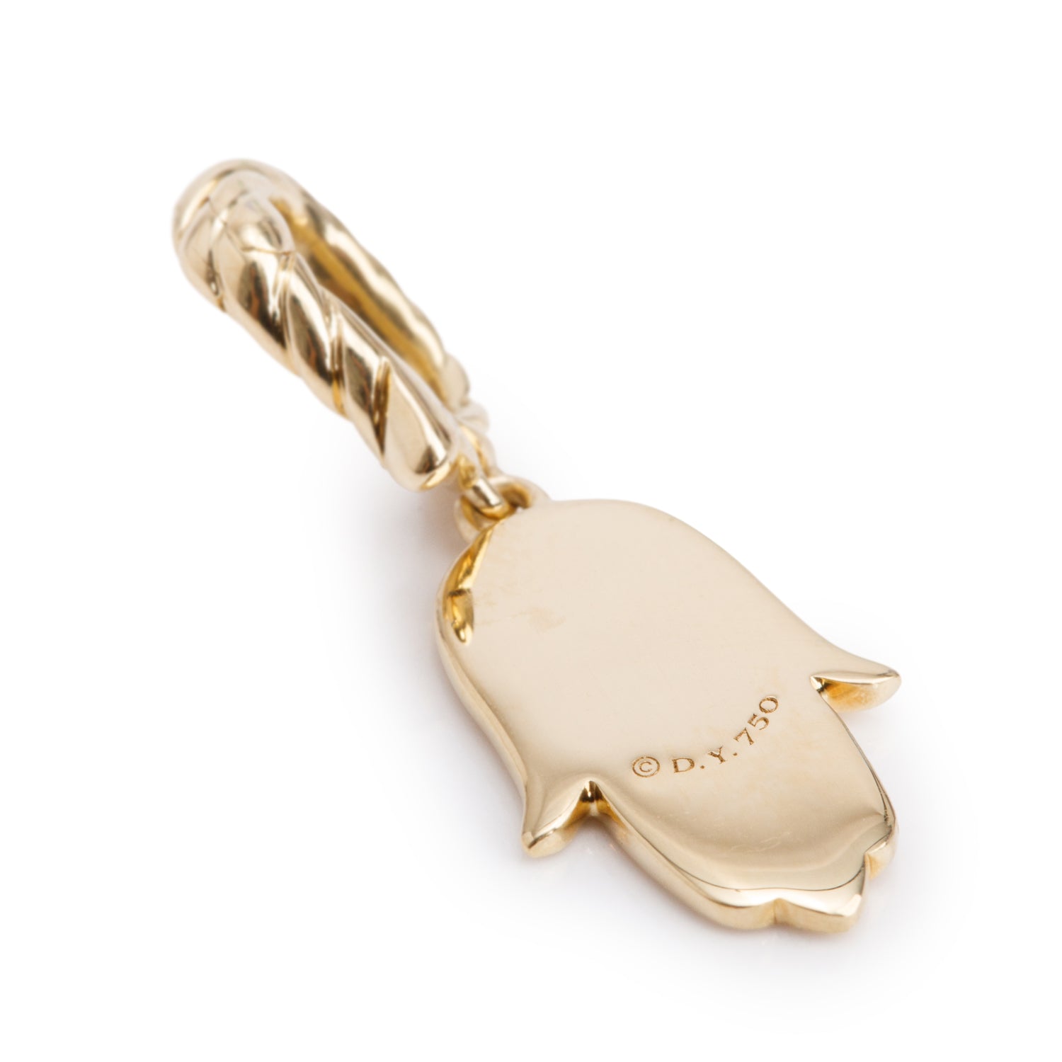 David Yurman 18k Yellow Gold Diamond Hamsa Amulet Pendant