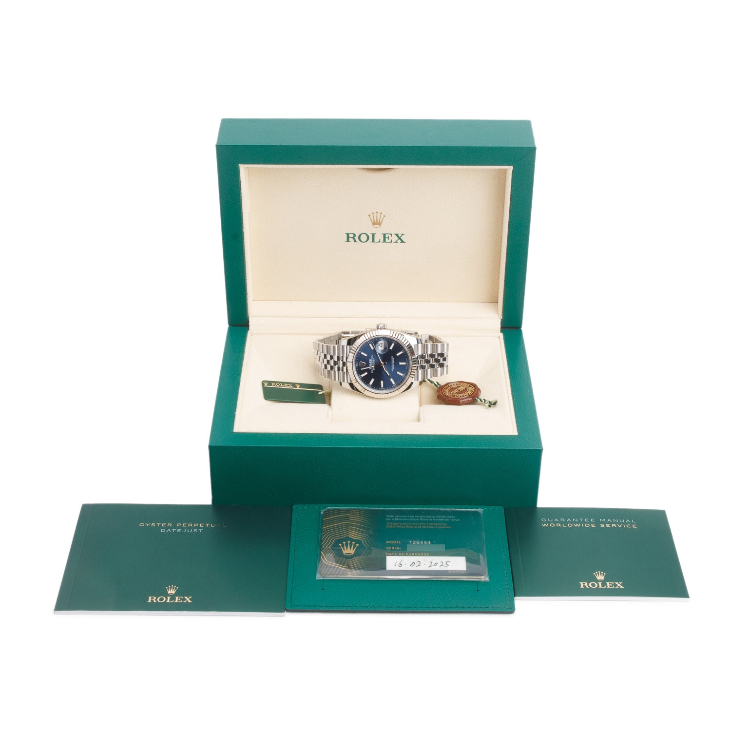 Rolex 2025 Stainless Steel Oyster Perpetual Datejust 41 MM Watch Blue Dial 126334 w/ Box & Papers