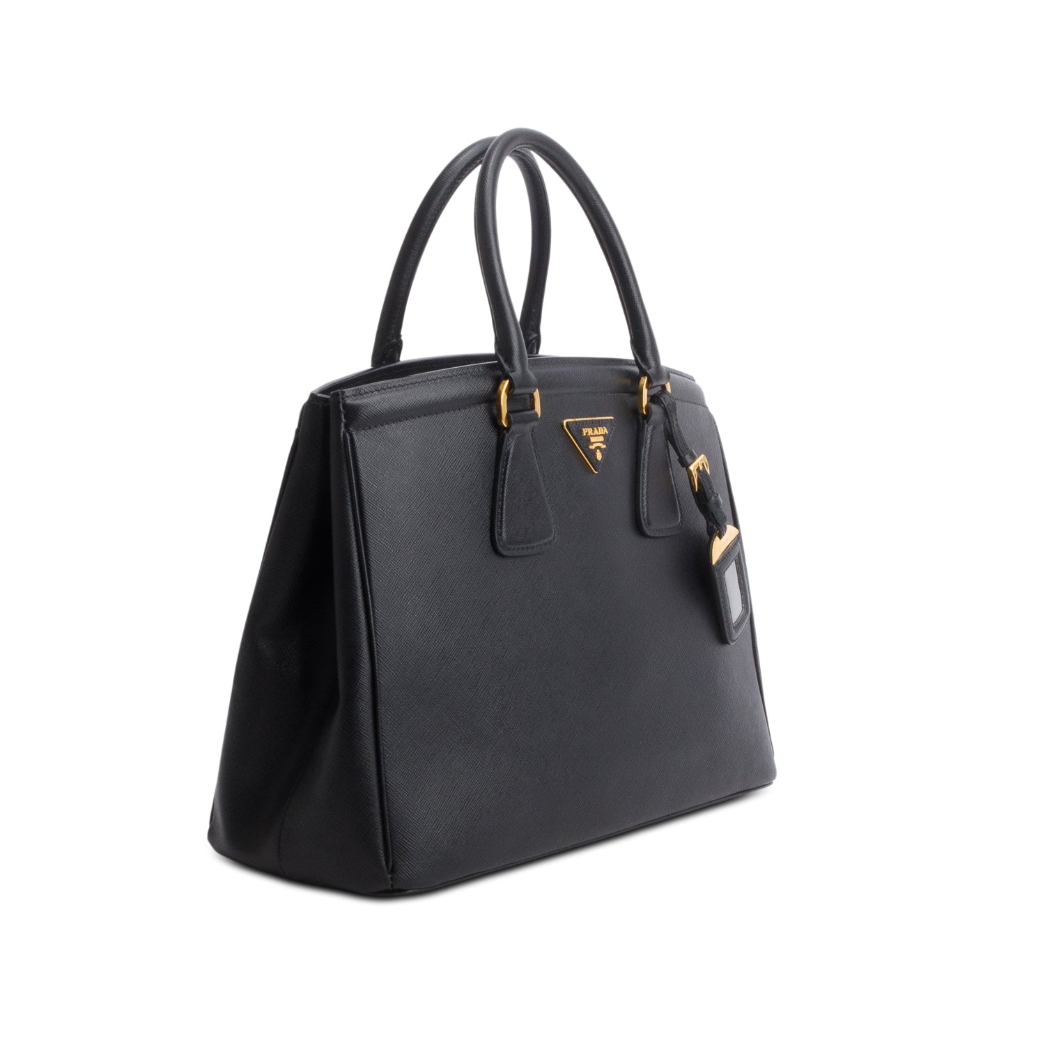 Prada Black Saffiano Lux Medium Parabole Tote