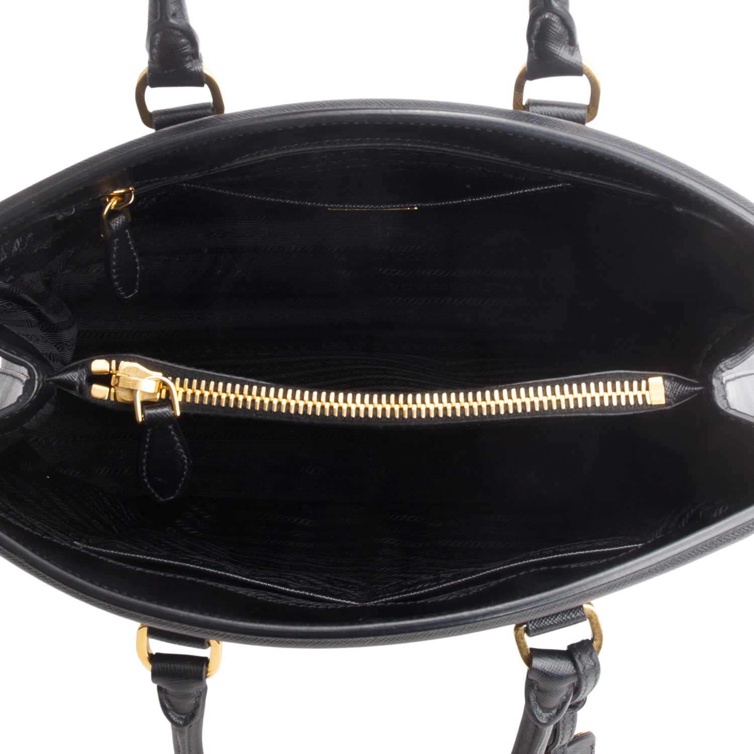 Prada Black Saffiano Lux Medium Parabole Tote