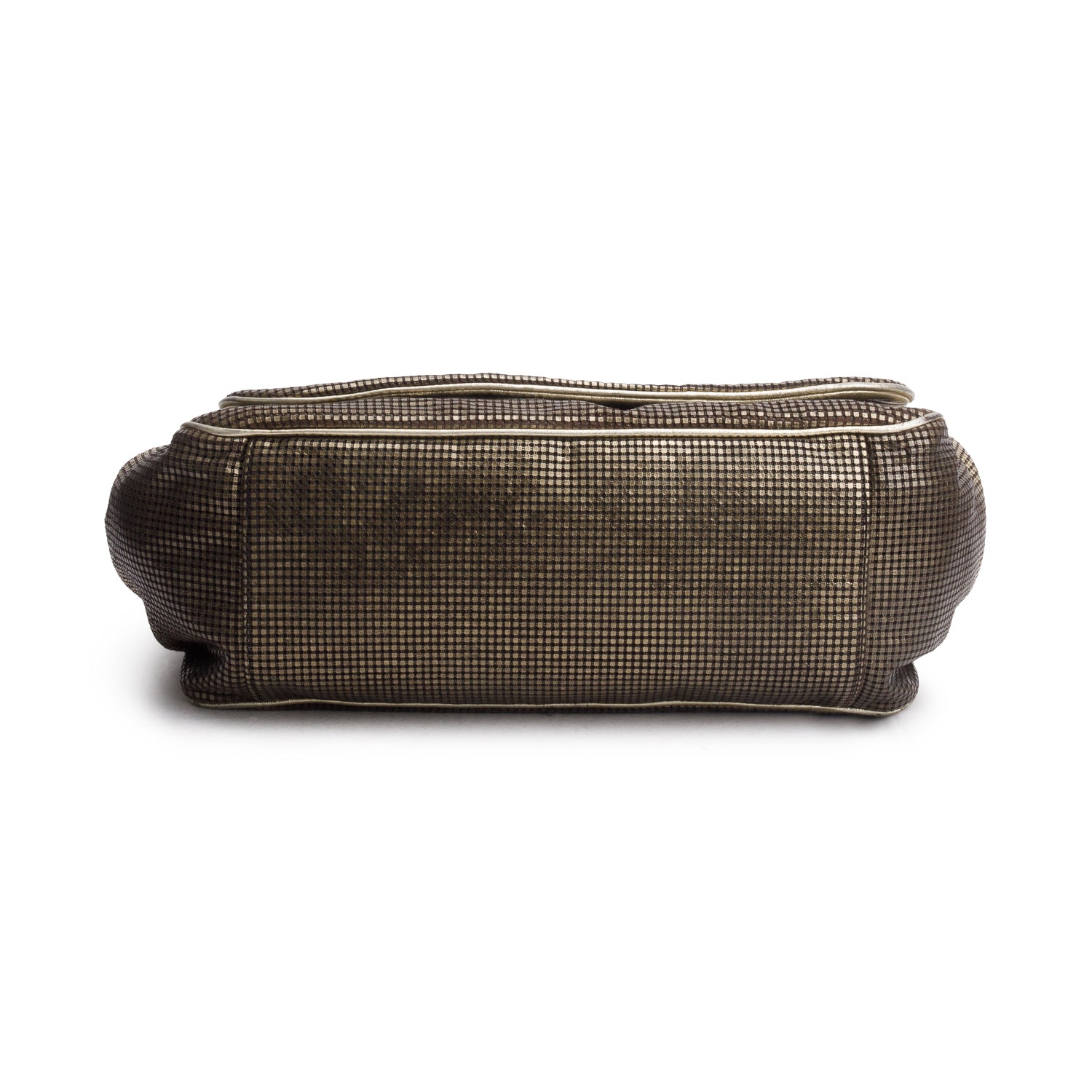 Chanel Gold Metallic Perforated Lambskin Hollywood Accordion Flap Bag w/ Authenticity Card