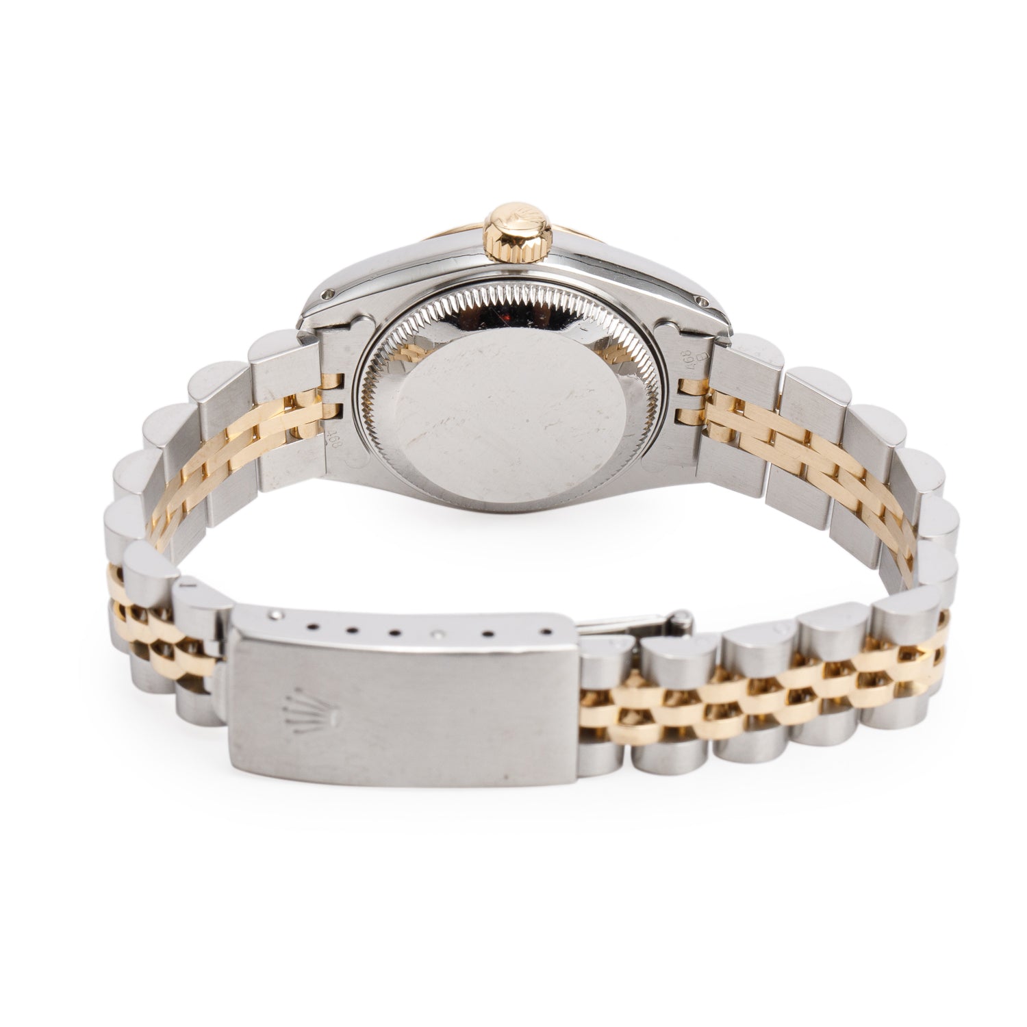 Rolex Stainless Steel & 18k Yellow Gold Datejust 26 MM Watch Champagne Diamond Dial 69173 w/ Box