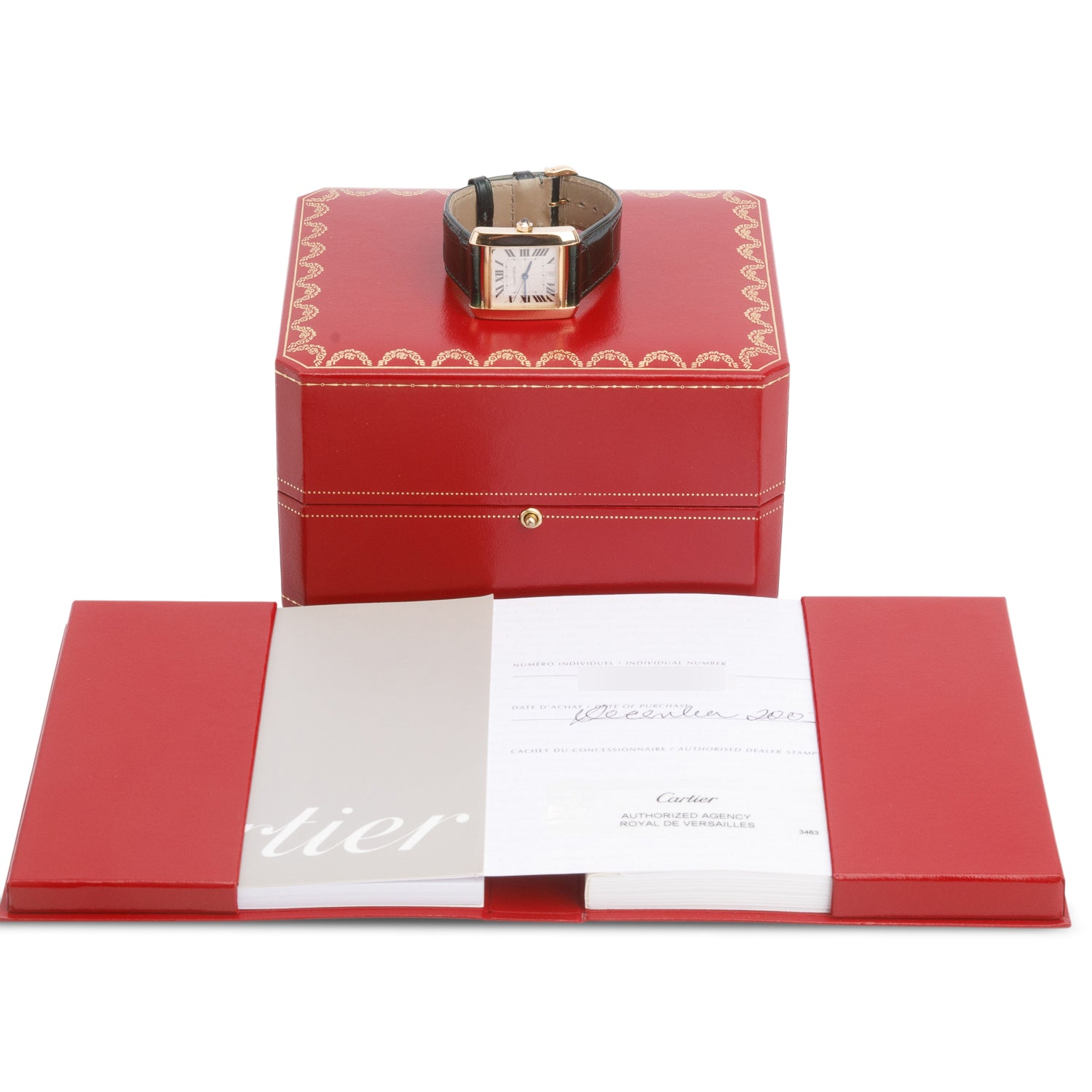 Cartier 18k Yellow Gold Tank Francaise Automatic Watch, Medium Model 1840 w/ Box & Papers