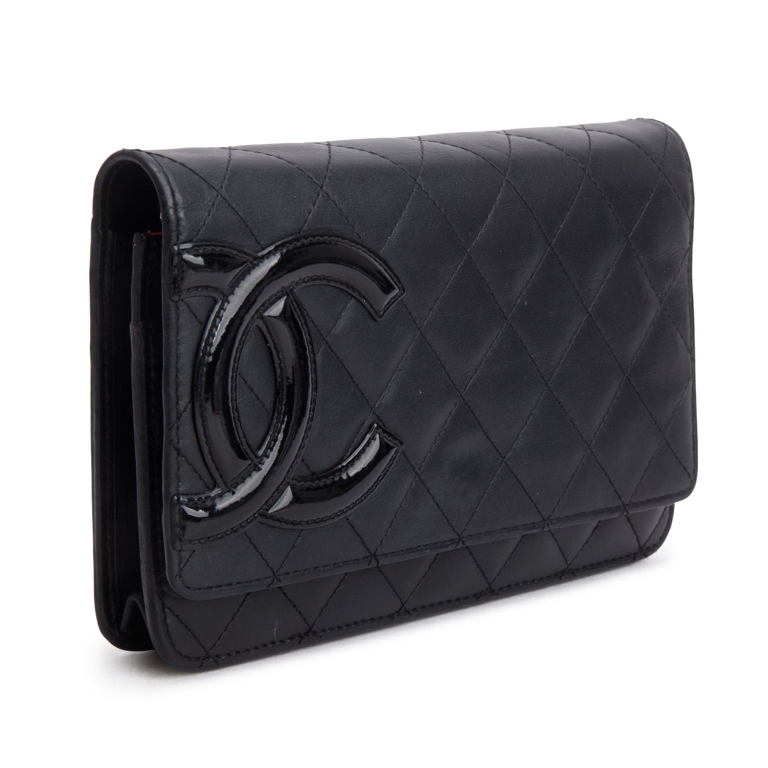 Chanel Black Calfskin Quilted Cambon Wallet on Chain