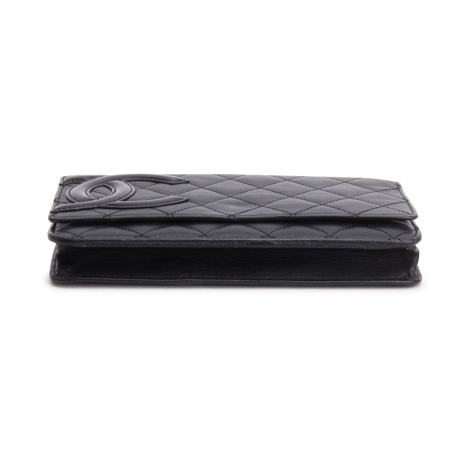 Chanel Black Calfskin Quilted Cambon Wallet on Chain