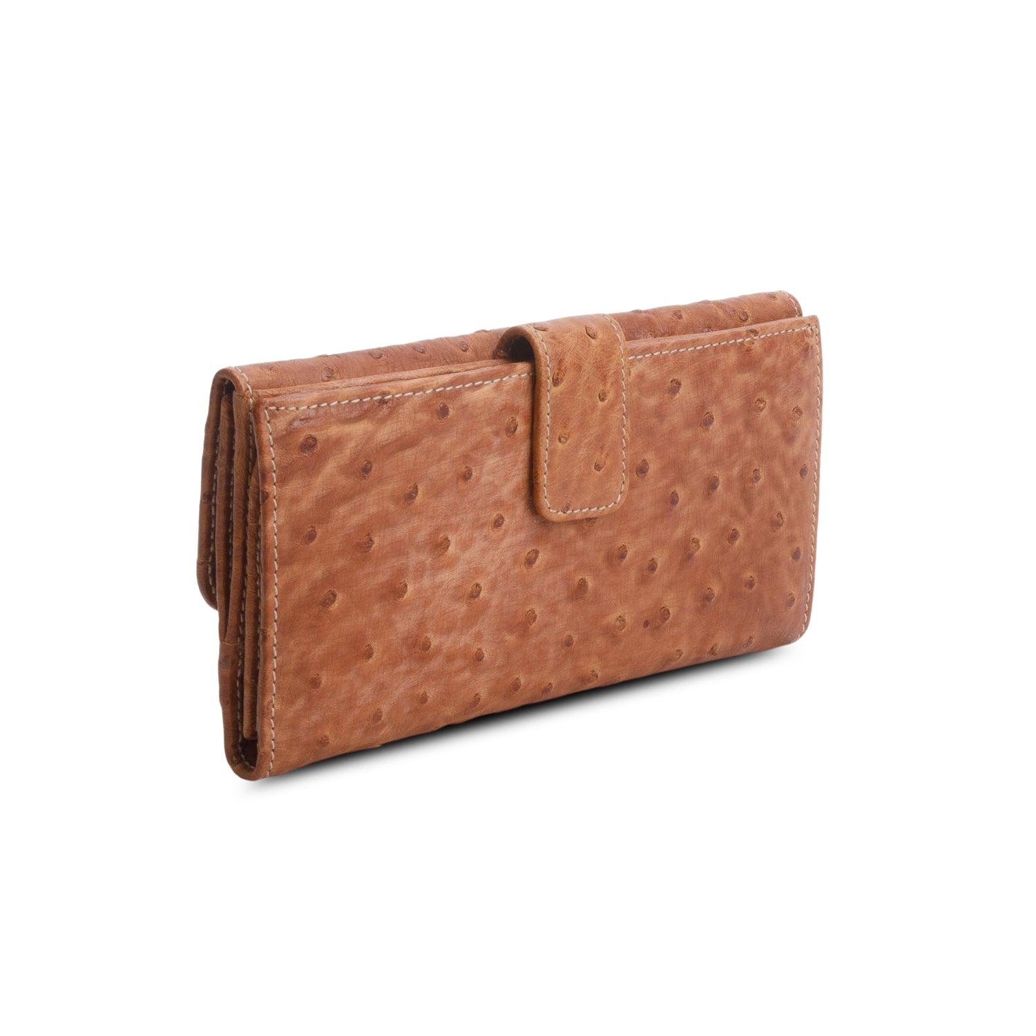 Gucci Brown Ostrich Interlocking G Britt Continental Wallet w/ Box