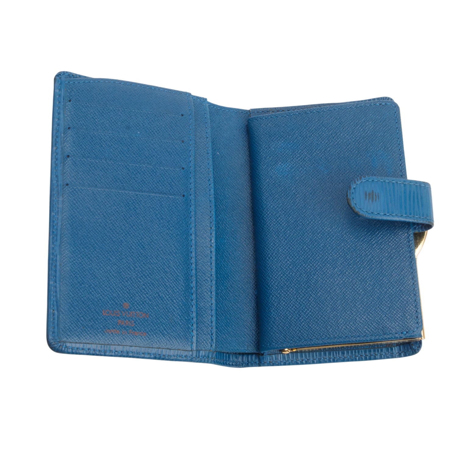 Louis Vuitton Blue Epi French Purse Wallet