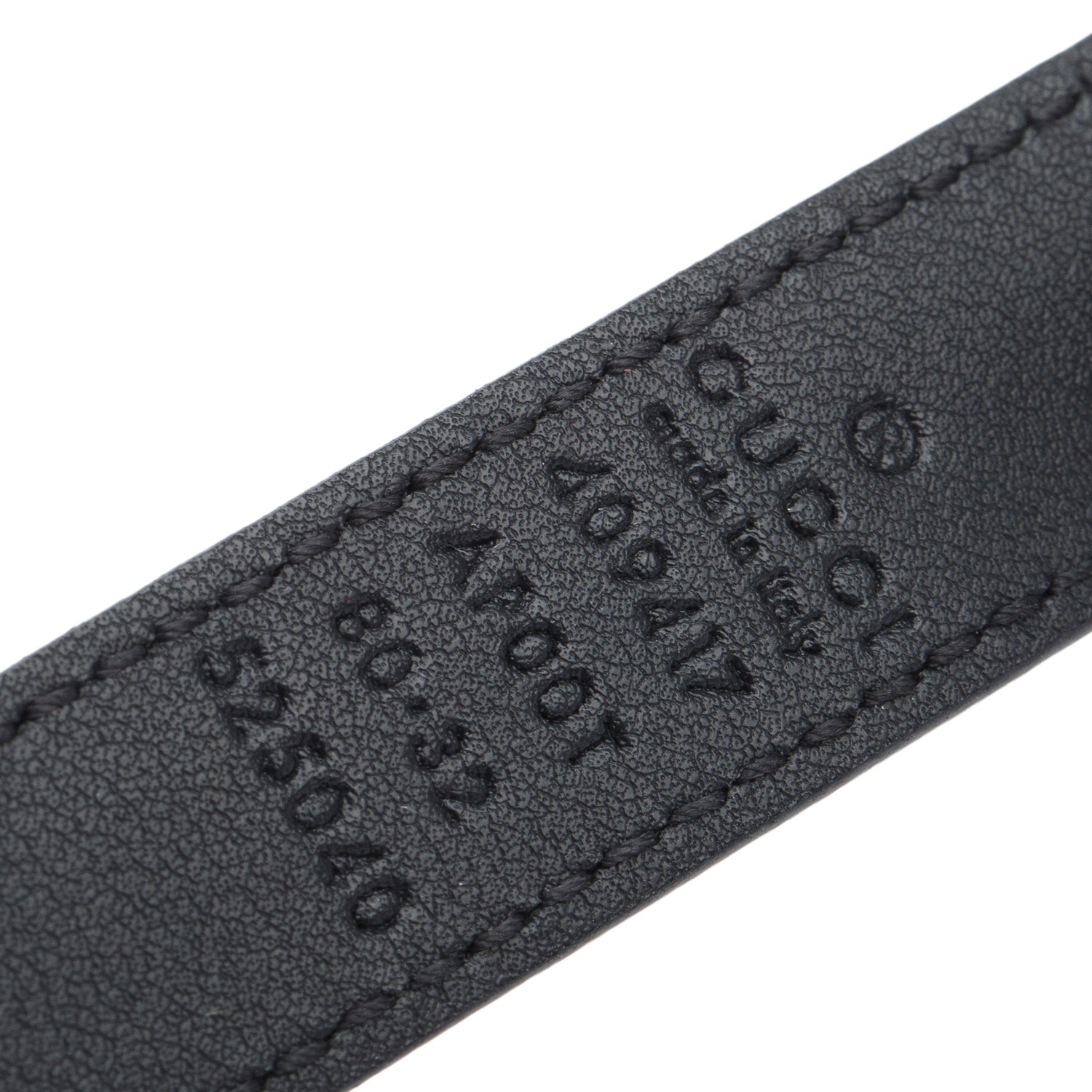 Gucci Black Leather GG Marmont Thin Belt, 80 32