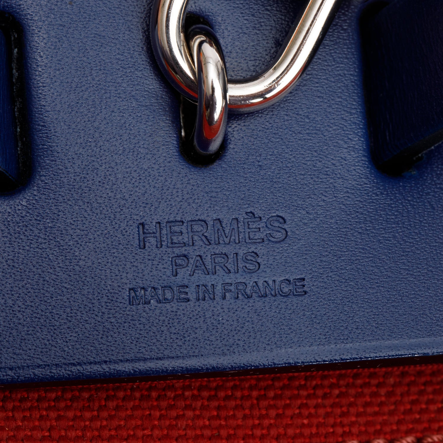 Hermes 2020 Rouge Grenat/Bleu Saphir Toile Militaire Vache Hunter Herbag Zip 31 w/ Box & Pouch