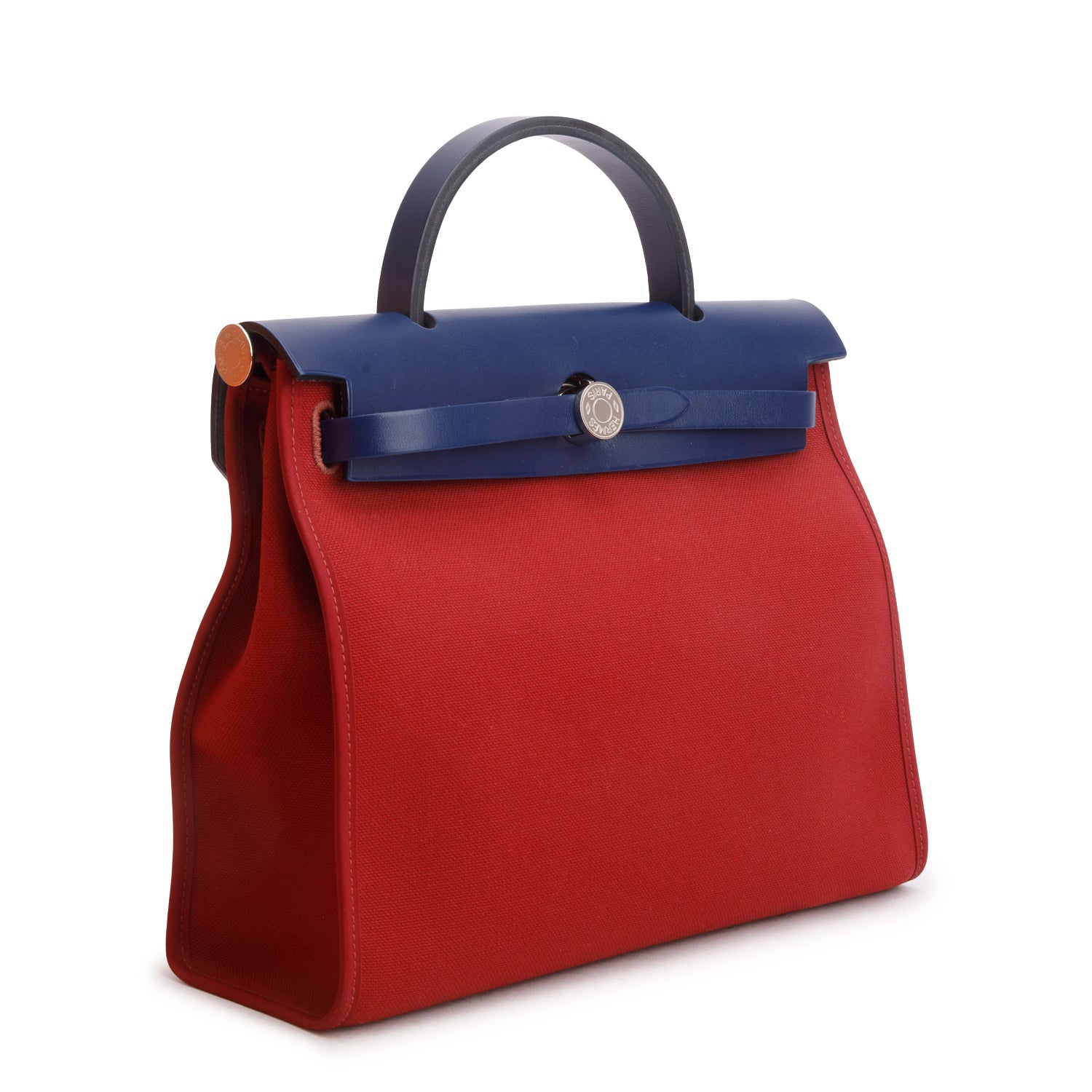 Hermes 2020 Rouge Grenat/Bleu Saphir Toile Militaire Vache Hunter Herbag Zip 31 w/ Box & Pouch