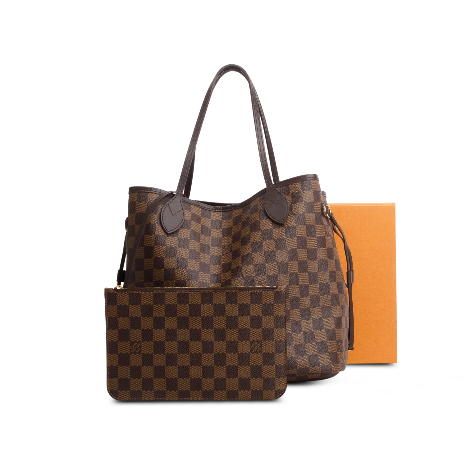 Louis Vuitton Damier Ebene Neverfull MM w/ Pouch & Box