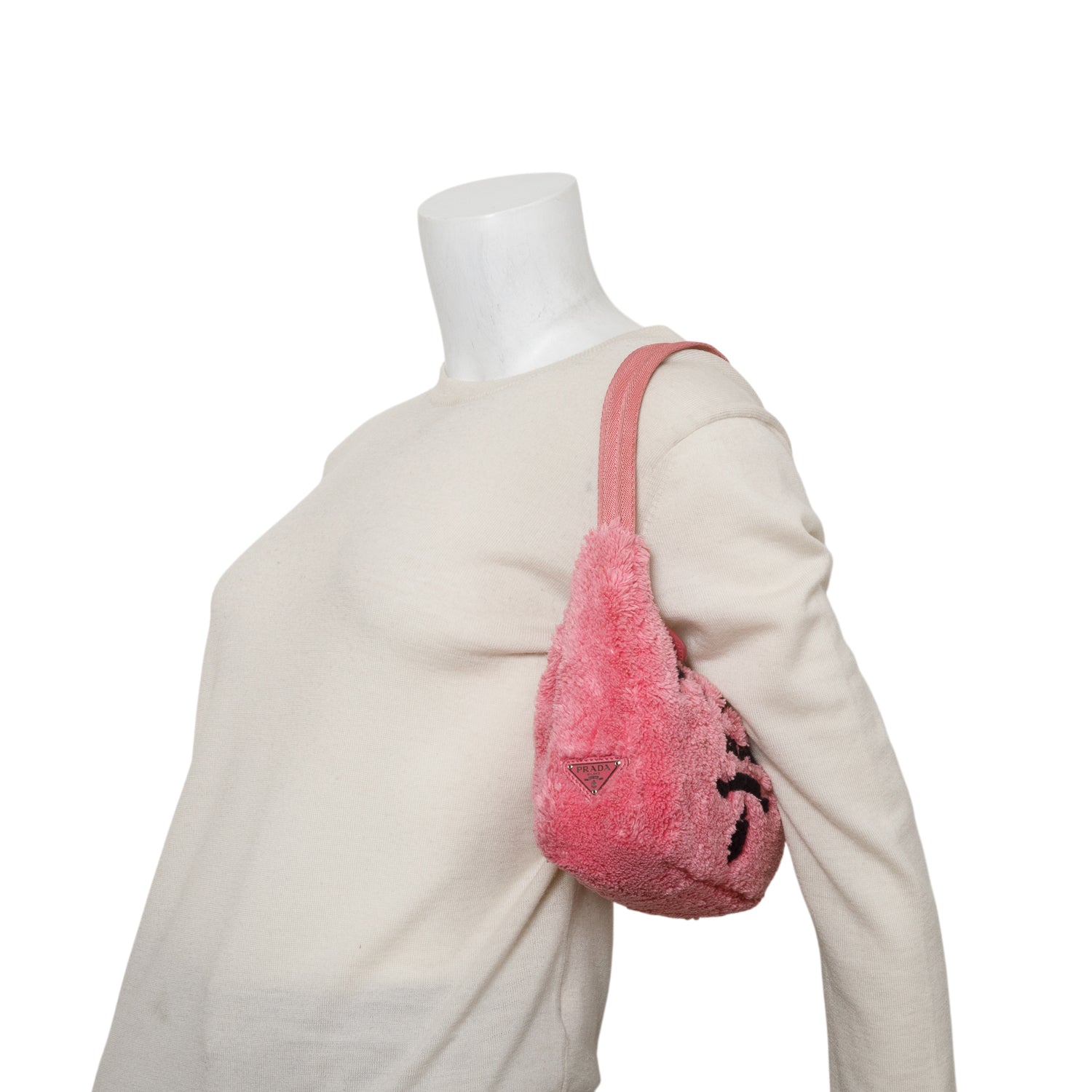 Prada 2021 Pink Terry Cloth Mini Re-Edition 2000 Bag w/ Box & Authenticity Card