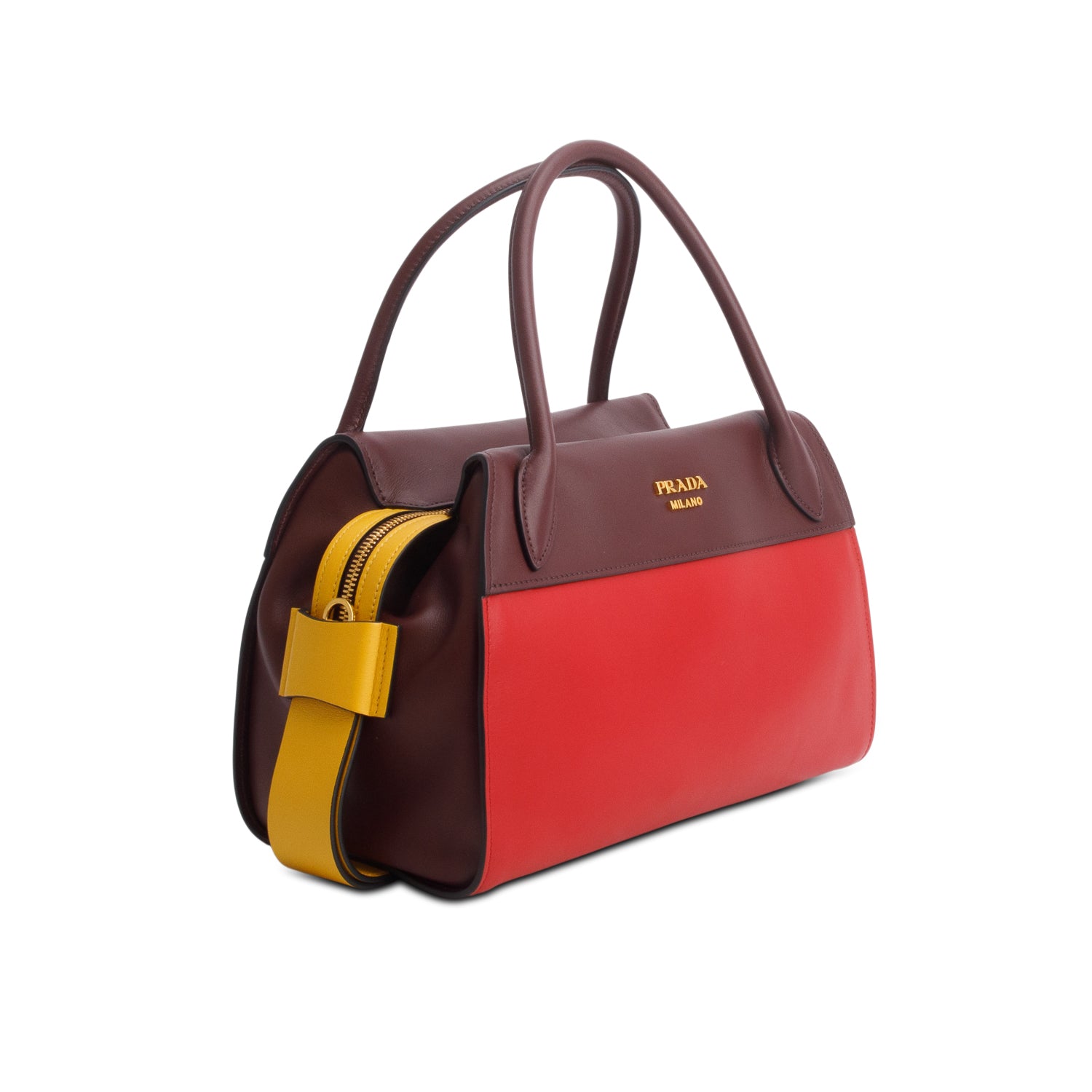 Prada Tri-Color City Calf Ribbon Bag w/ Strap