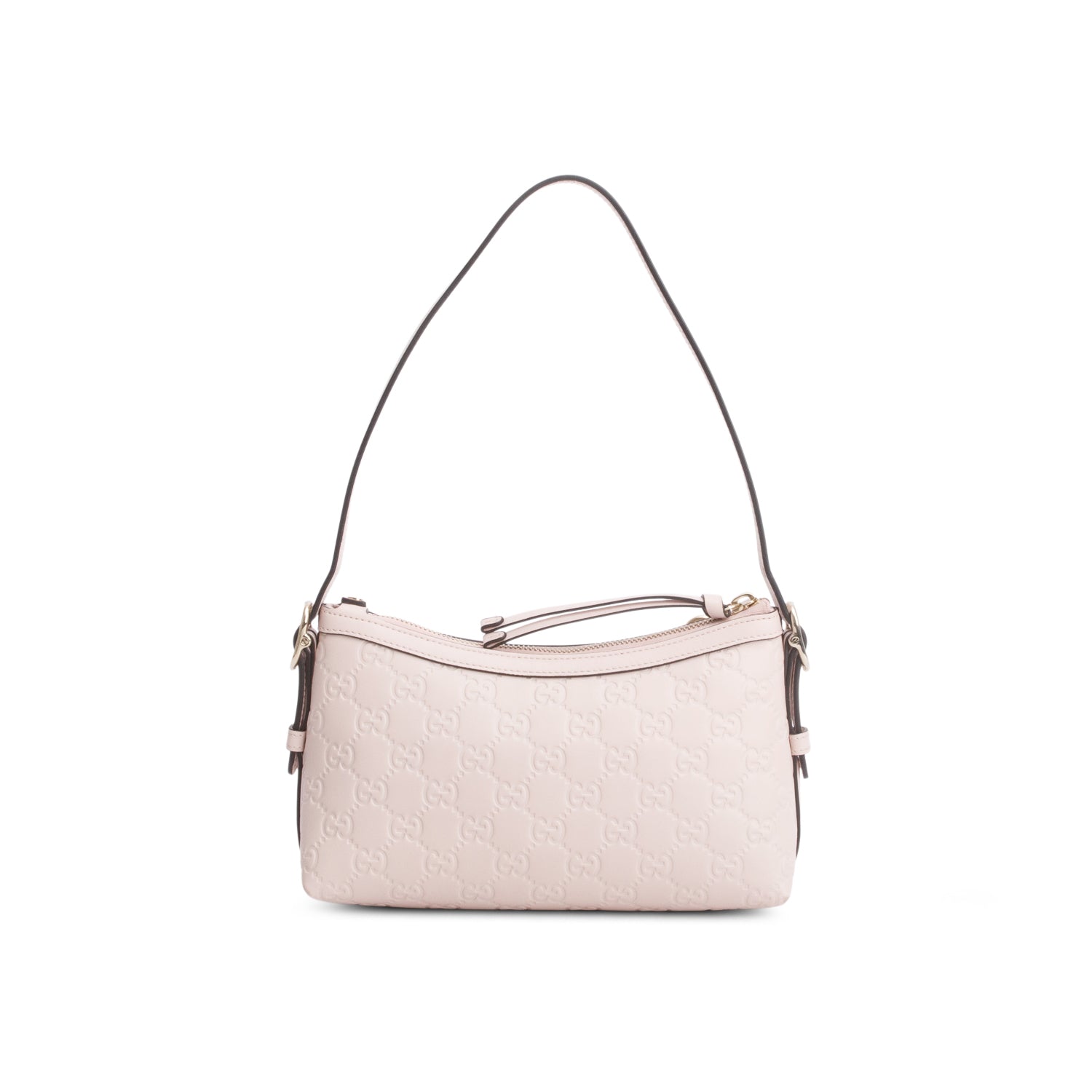 Gucci Pink GG Calfskin Embossed Small Shoulder Bag w/ Box & Straps