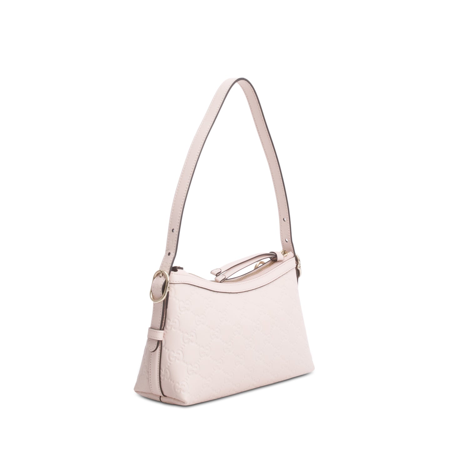 Gucci Pink GG Calfskin Embossed Small Shoulder Bag w/ Box & Straps