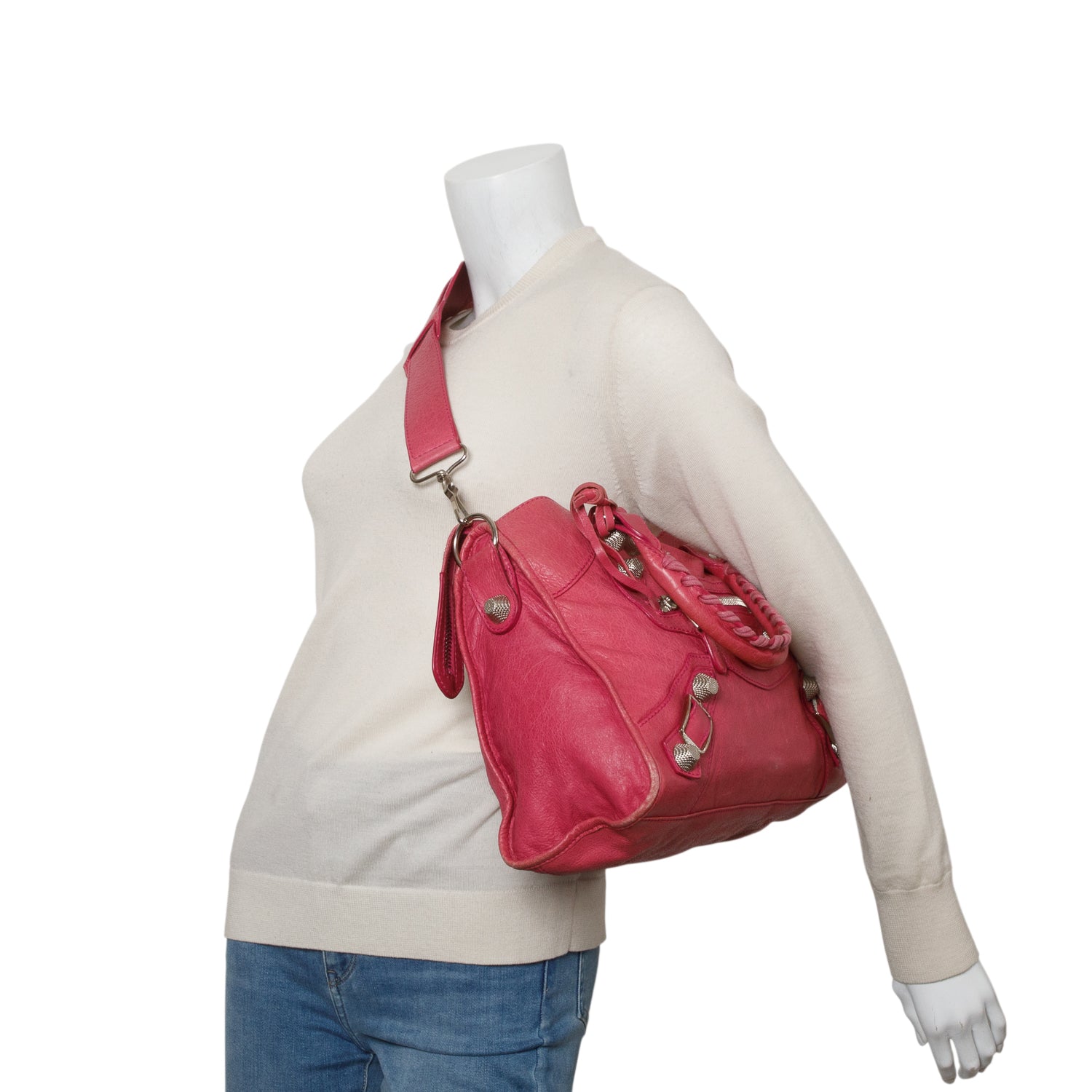 Balenciaga Pink Agneau Giant 21 City Bag w/ Strap