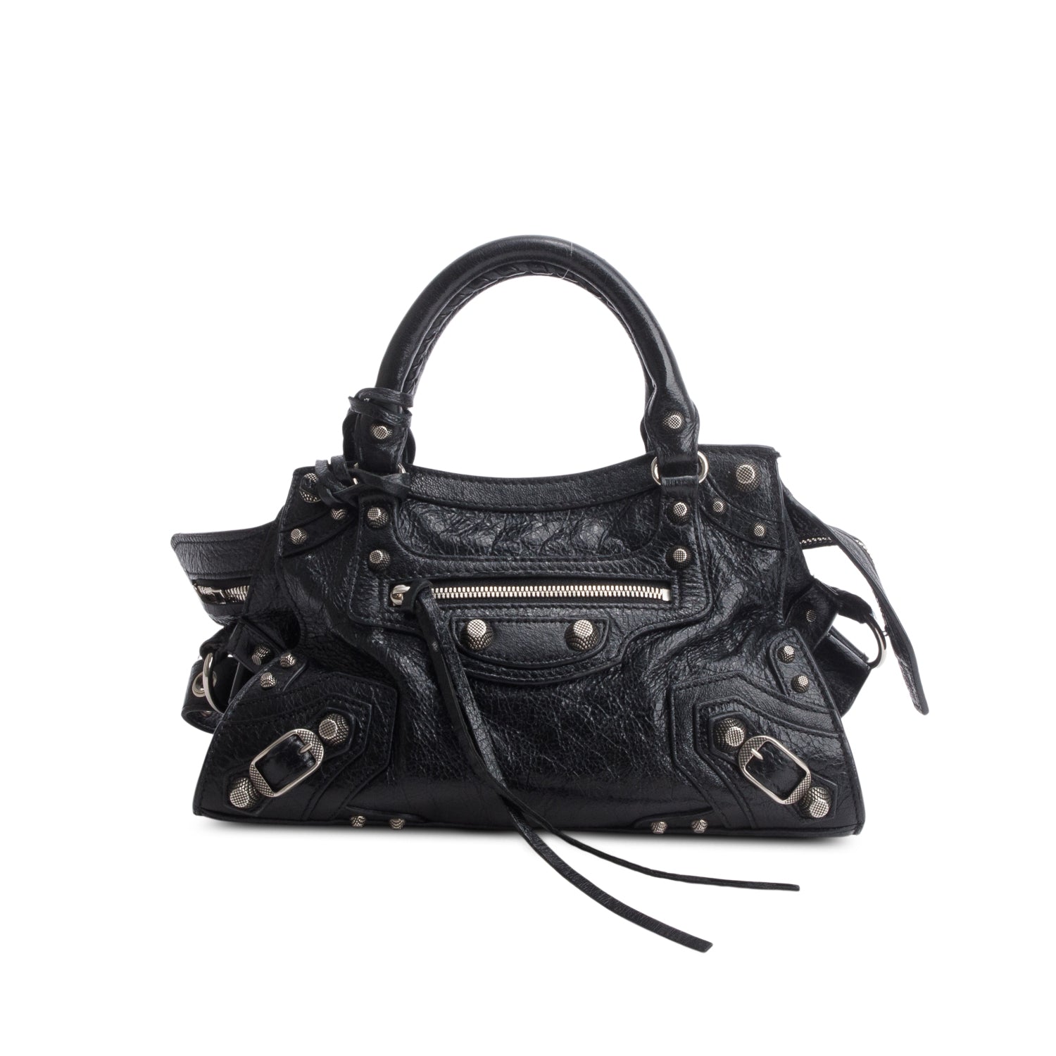 Balenciaga Black Agneau Arena Neo Cagole Handbag XS w/ Strap