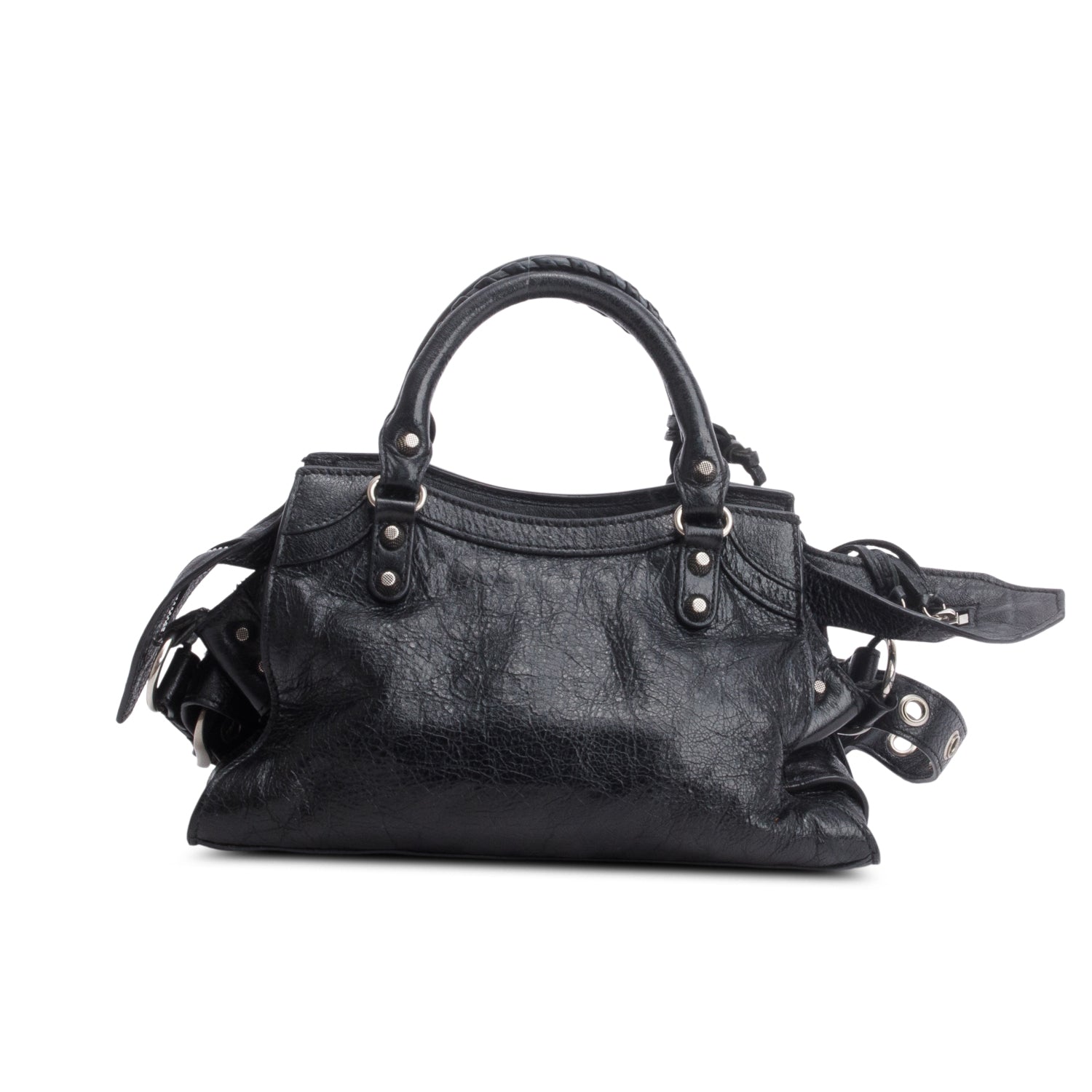 Balenciaga Black Agneau Arena Neo Cagole Handbag XS w/ Strap