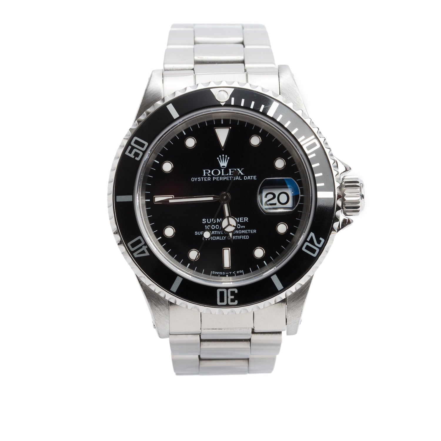 Rolex Stainless Steel Submariner Date 40 MM Watch Black Dial 16610 w/ Box