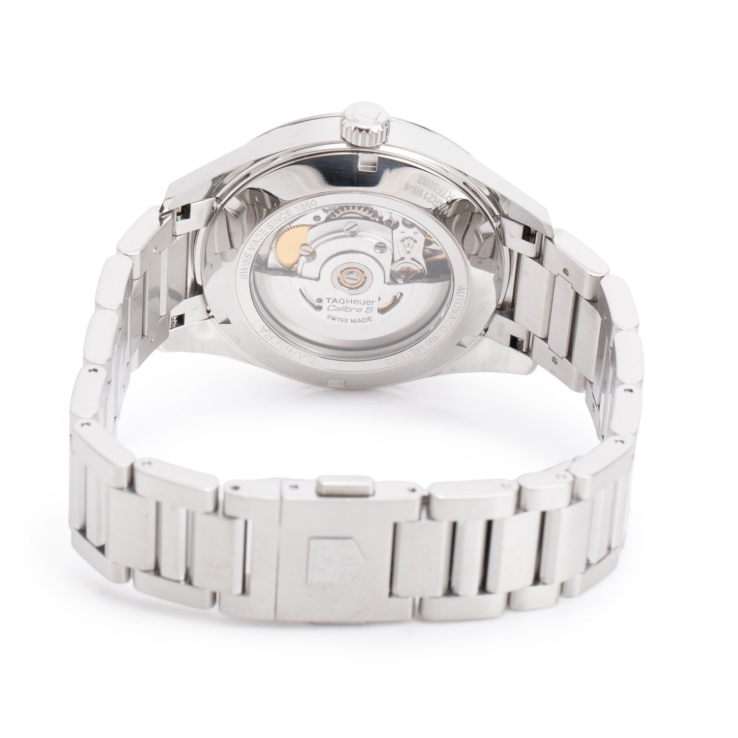 Tag Heuer Stainless Steel Carrera 39 MM Automatic Watch White Dial WAR211B-4 w/ Box