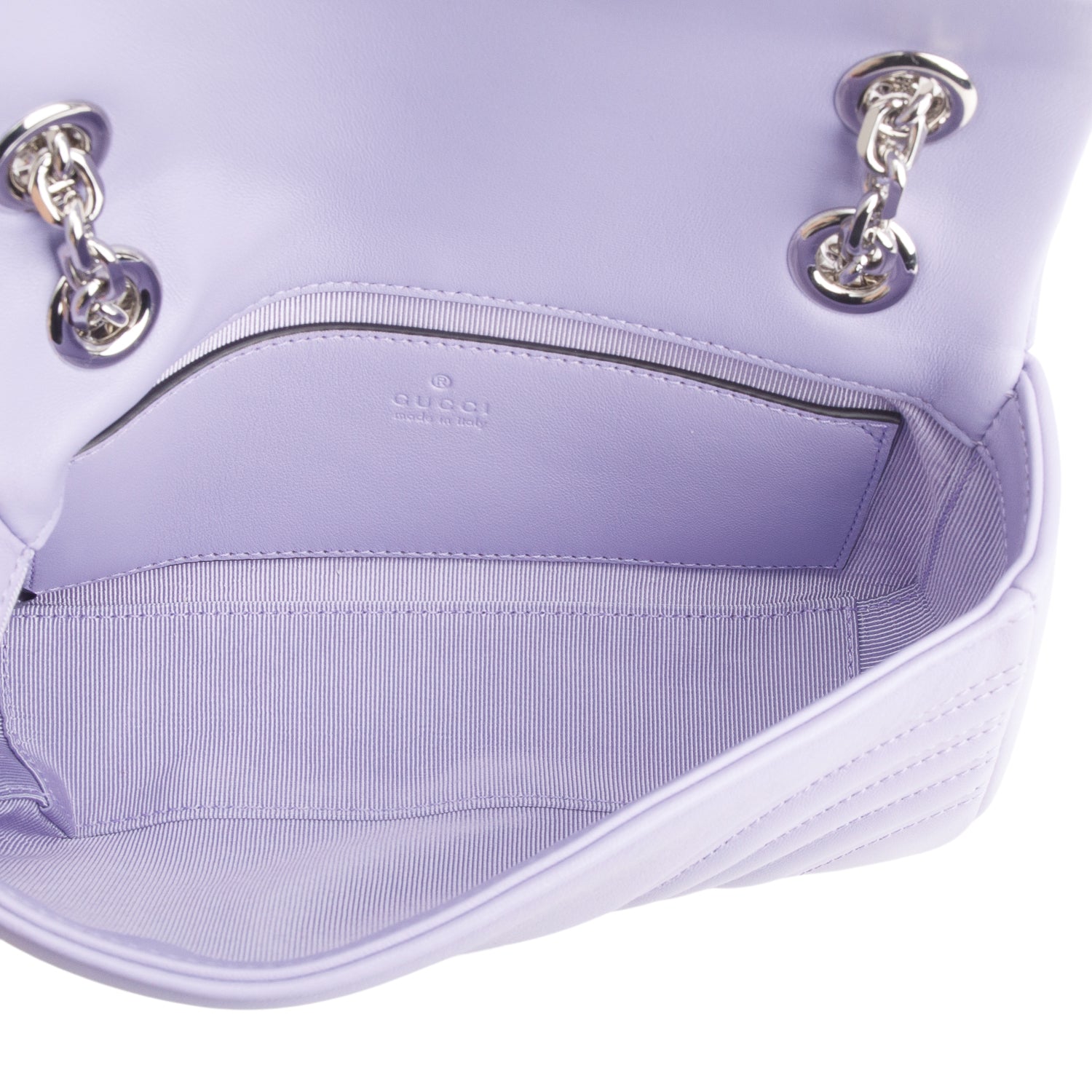 Gucci Purple Leather GG Marmont Small Shoulder Bag