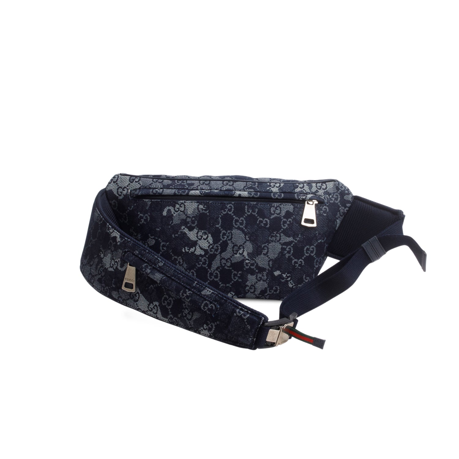 Gucci Blue Denim GG Monogram Camouflage Belt Bag
