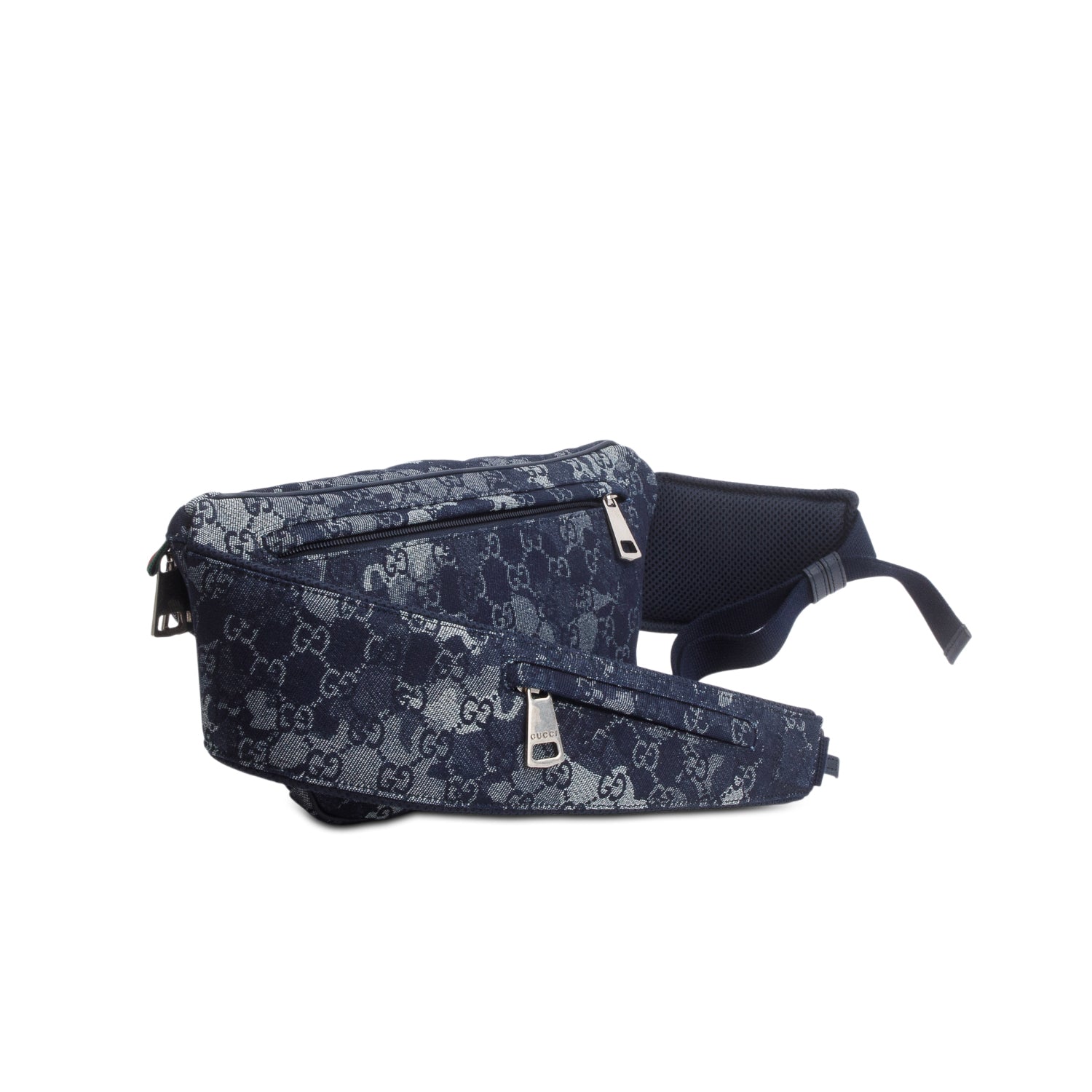 Gucci Blue Denim GG Monogram Camouflage Belt Bag
